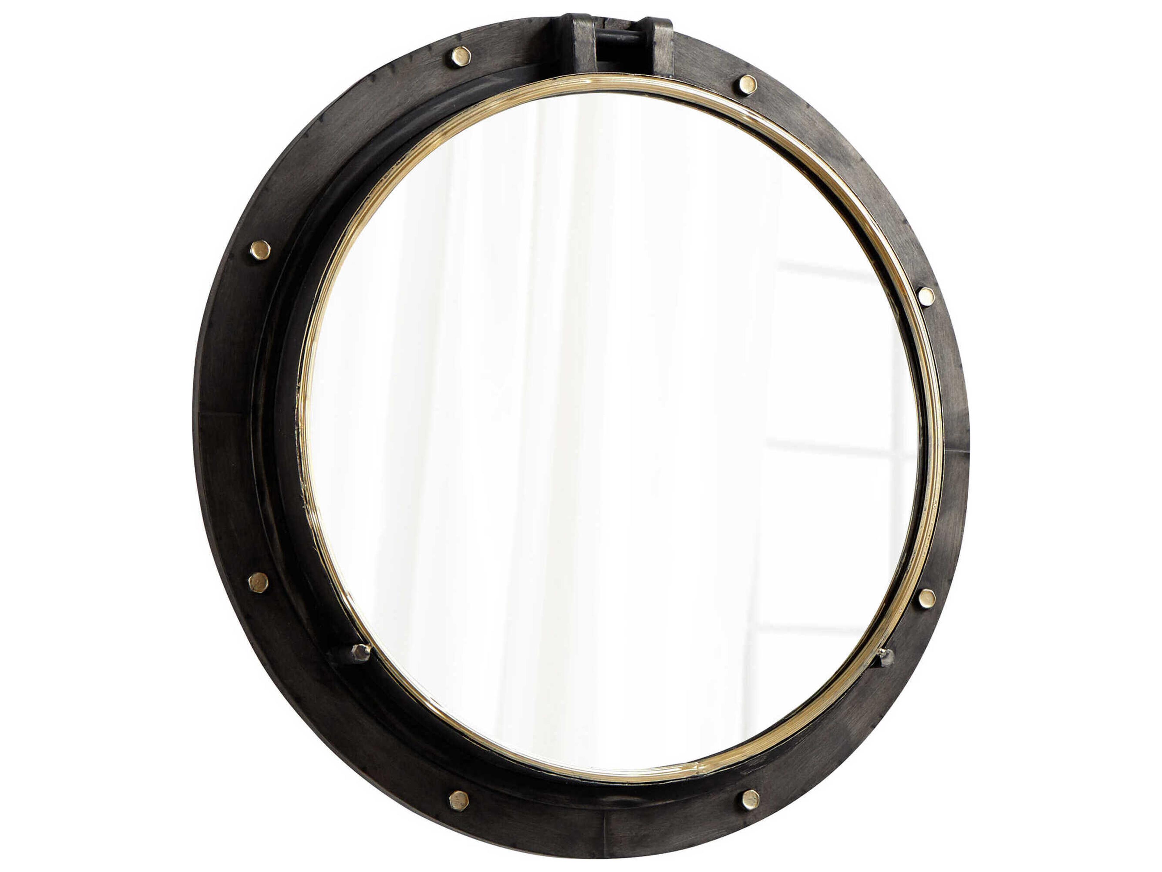 Barrel Canyon Bronze Gold Round Wall Mirror