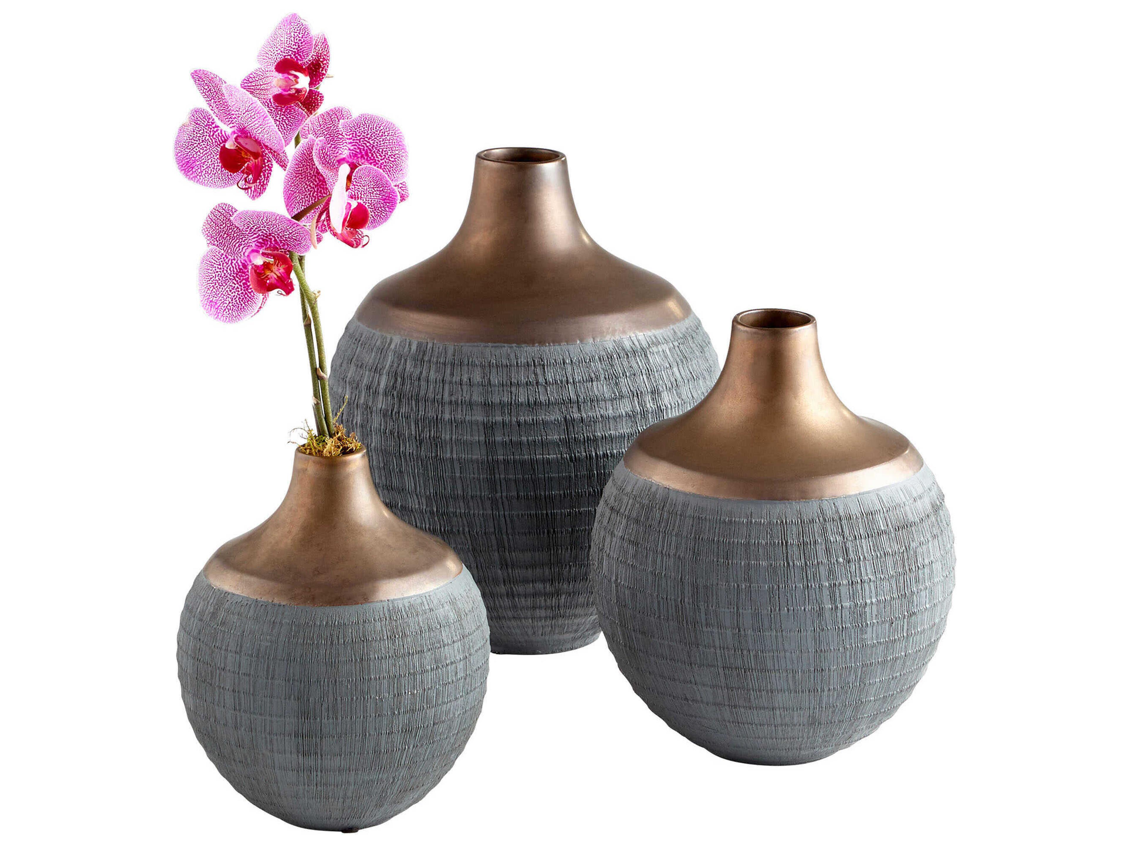 Cyan Design Charcoal Grey Bronze Osiris Vase