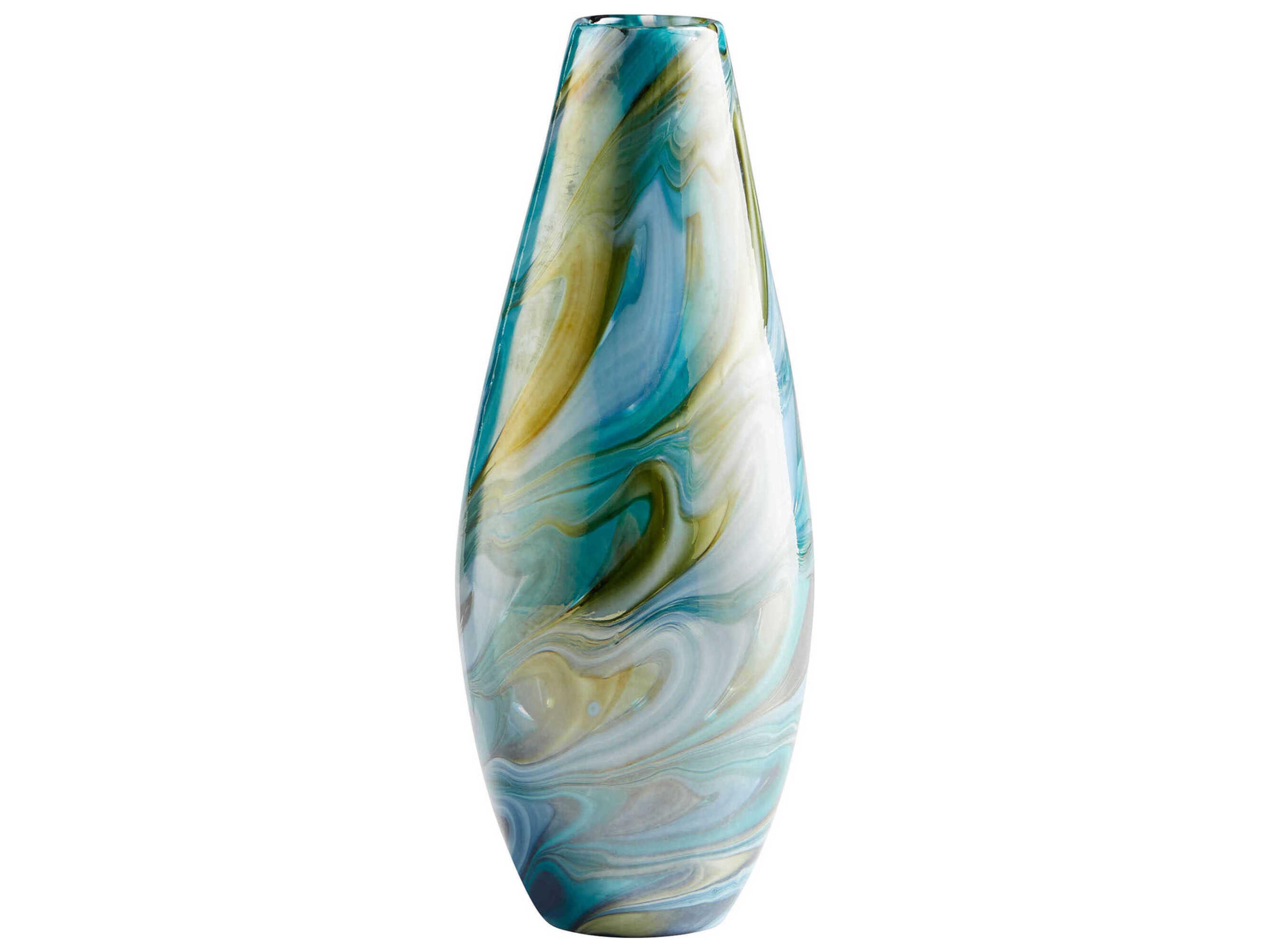 Multi Colored Blue Chalcedony Vase