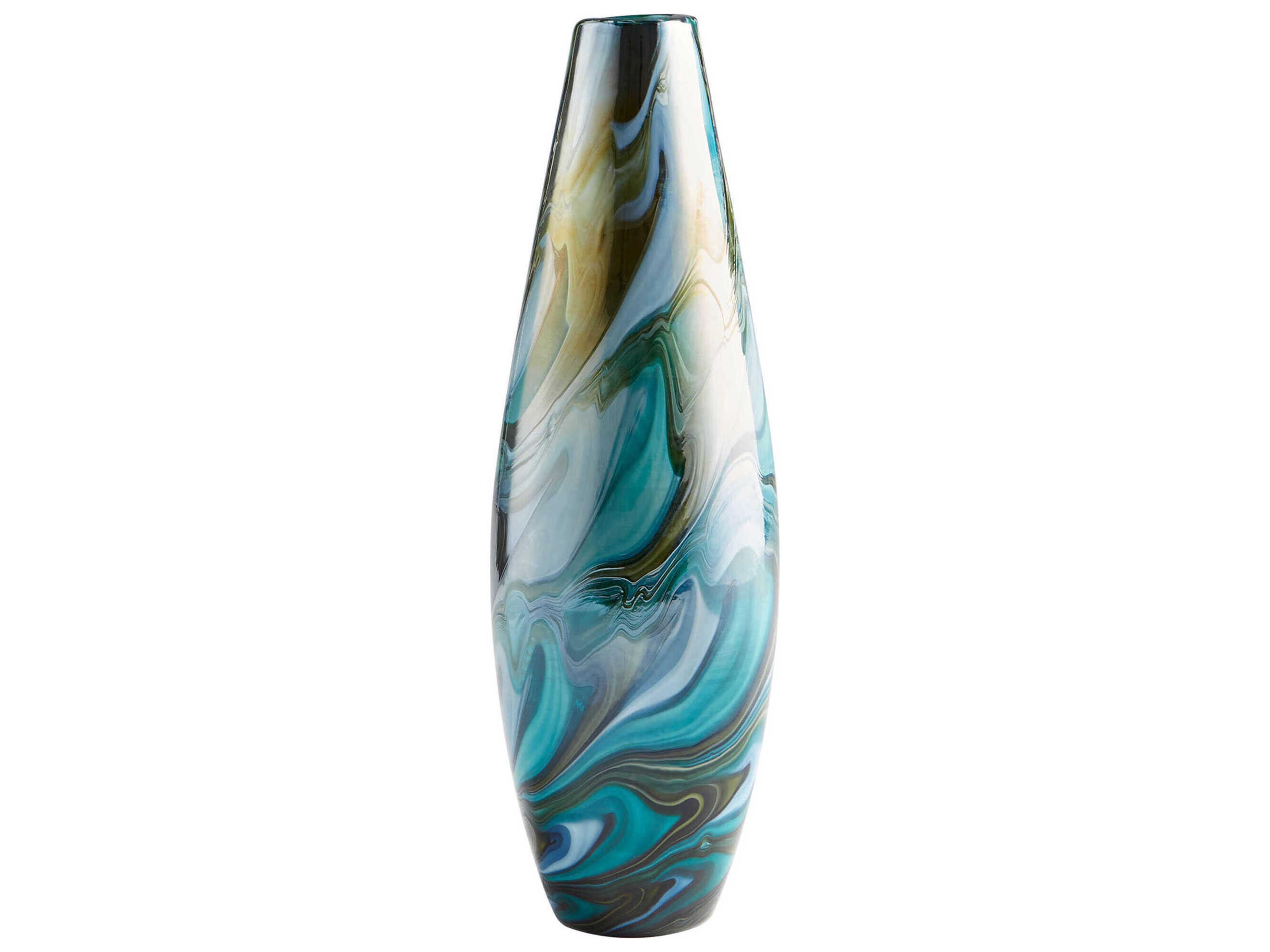 Multi Colored Blue Chalcedony Vase