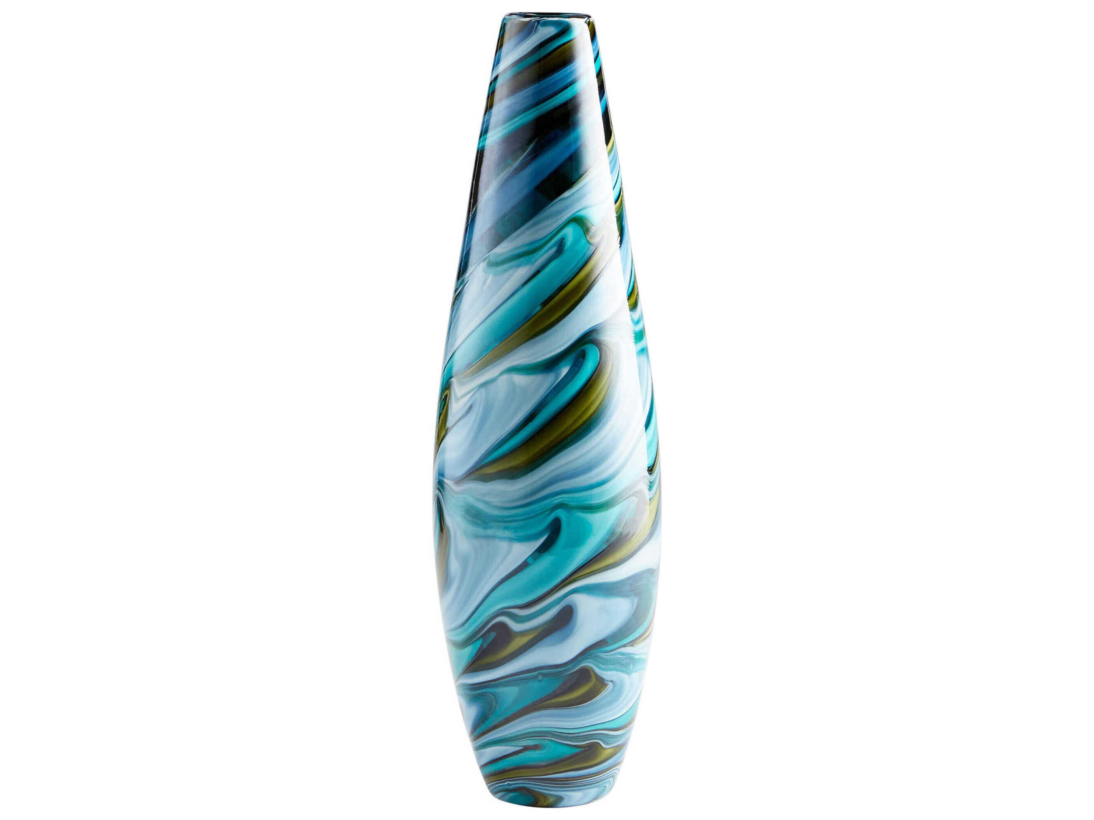 Multi Colored Blue Chalcedony Vase