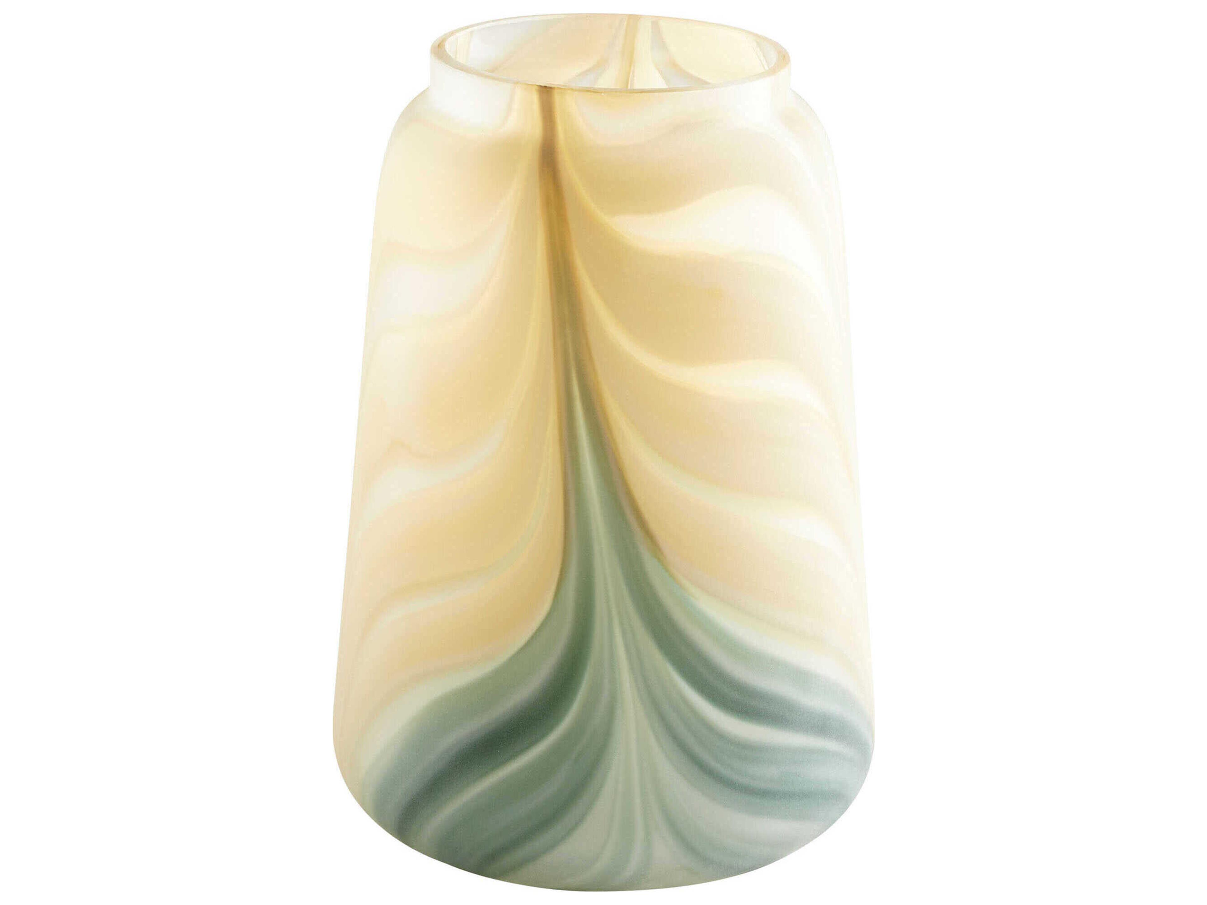 Yellow Green Hearts of Palm Vase