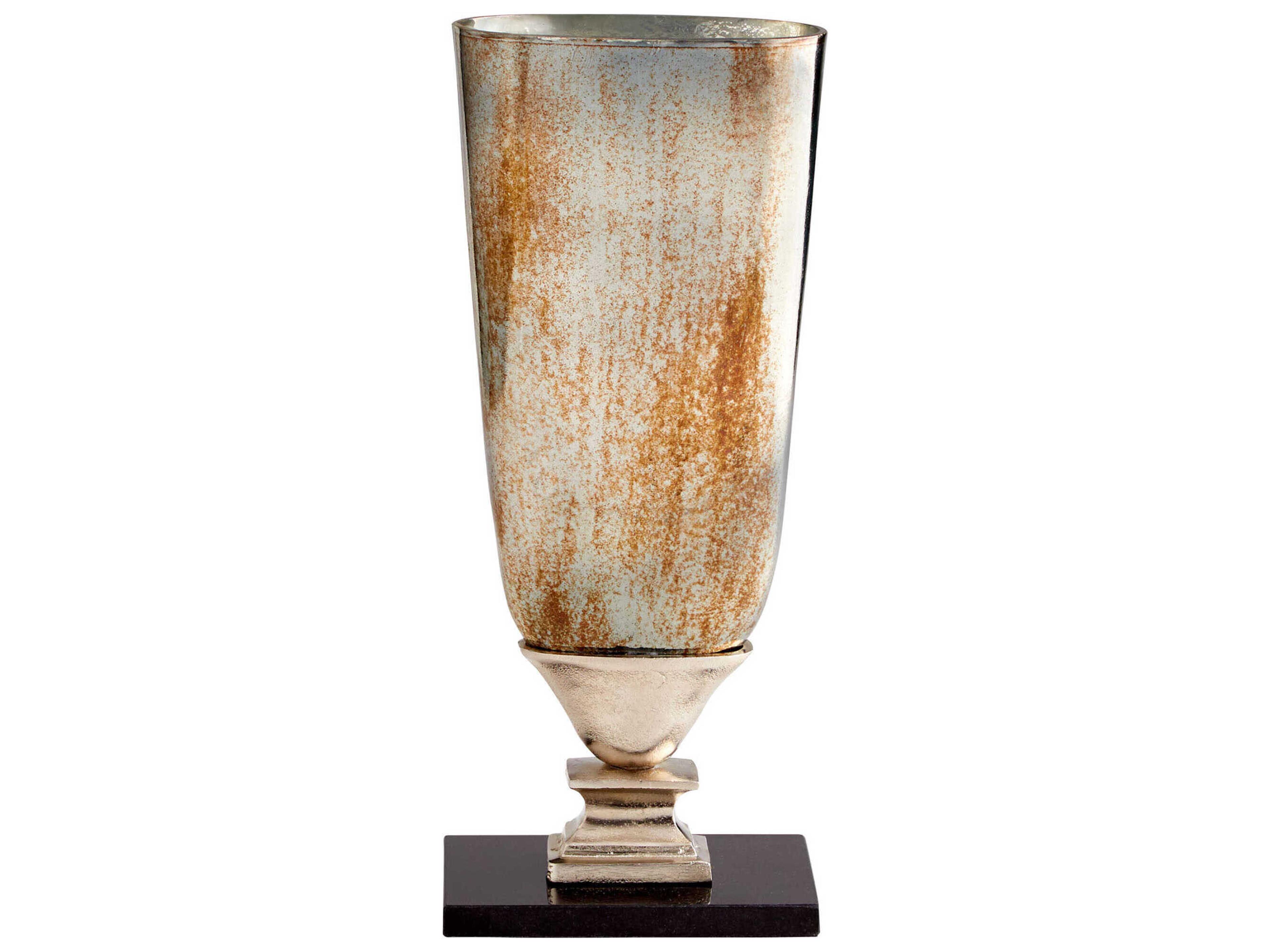 Nickel Verdi Platinum Glass Chalice Vase
