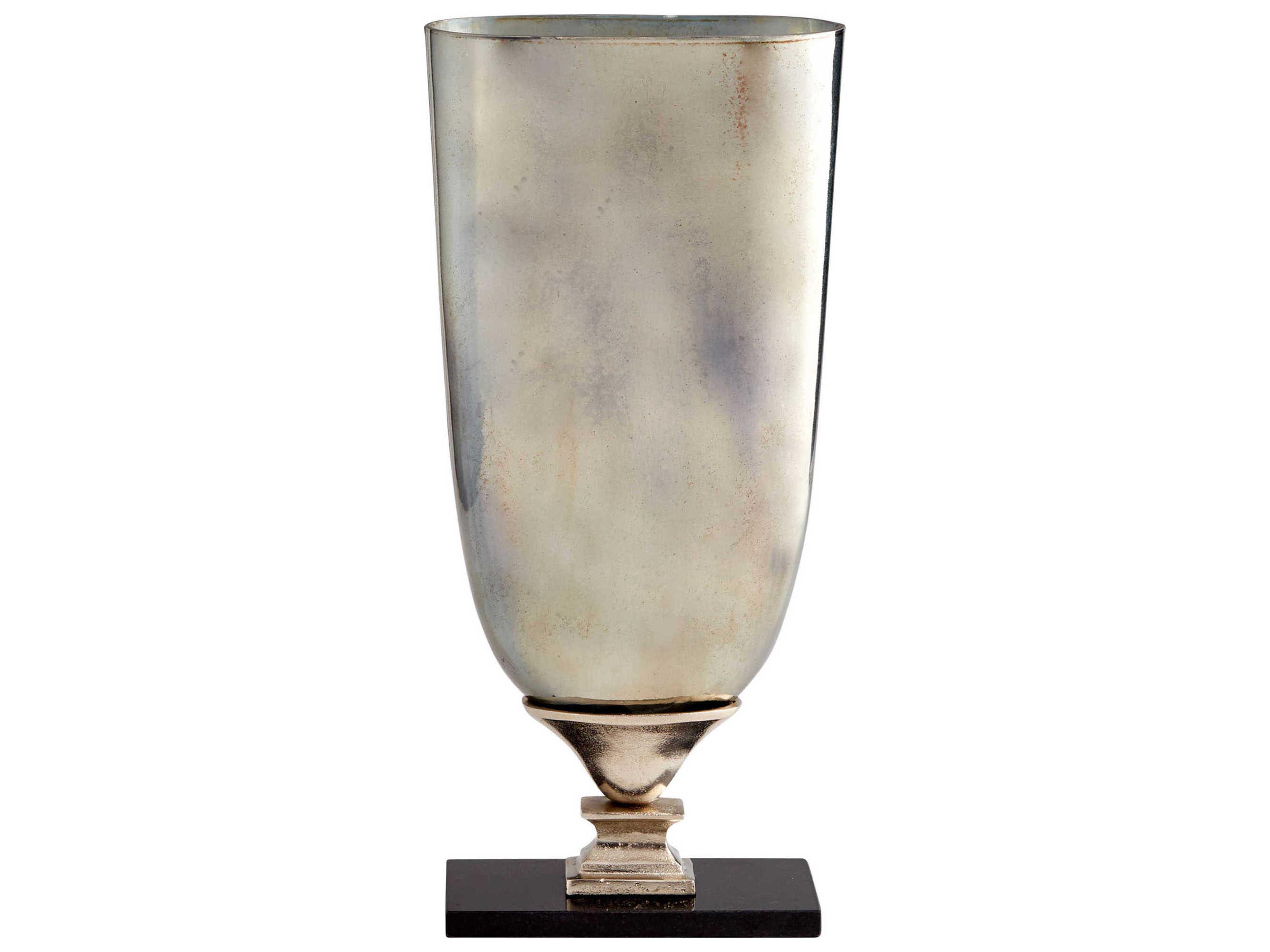 Nickel Verdi Platinum Glass Chalice Vase