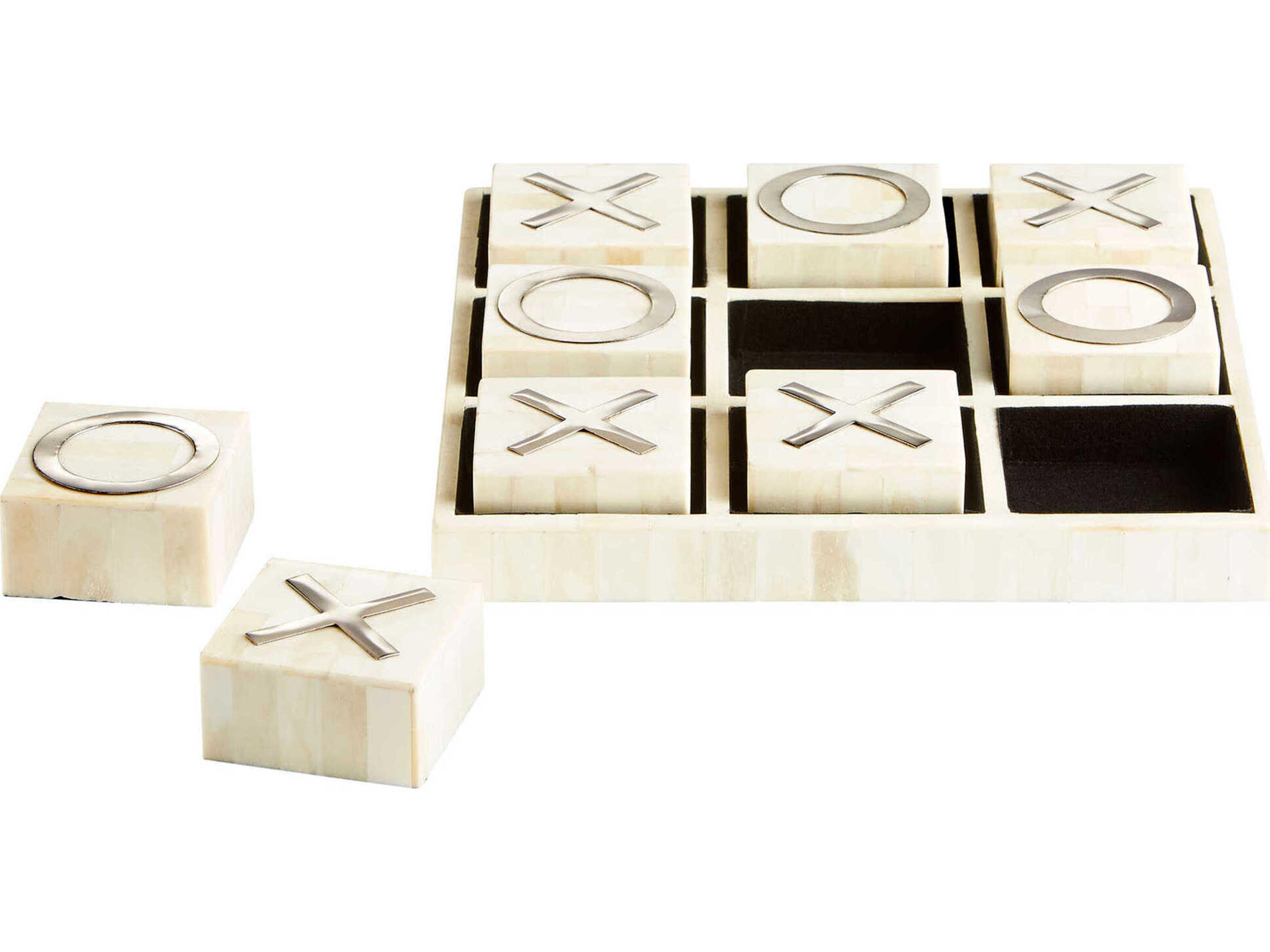 Cyan Design Nickel Bone Three-In-A-Row Sculpture