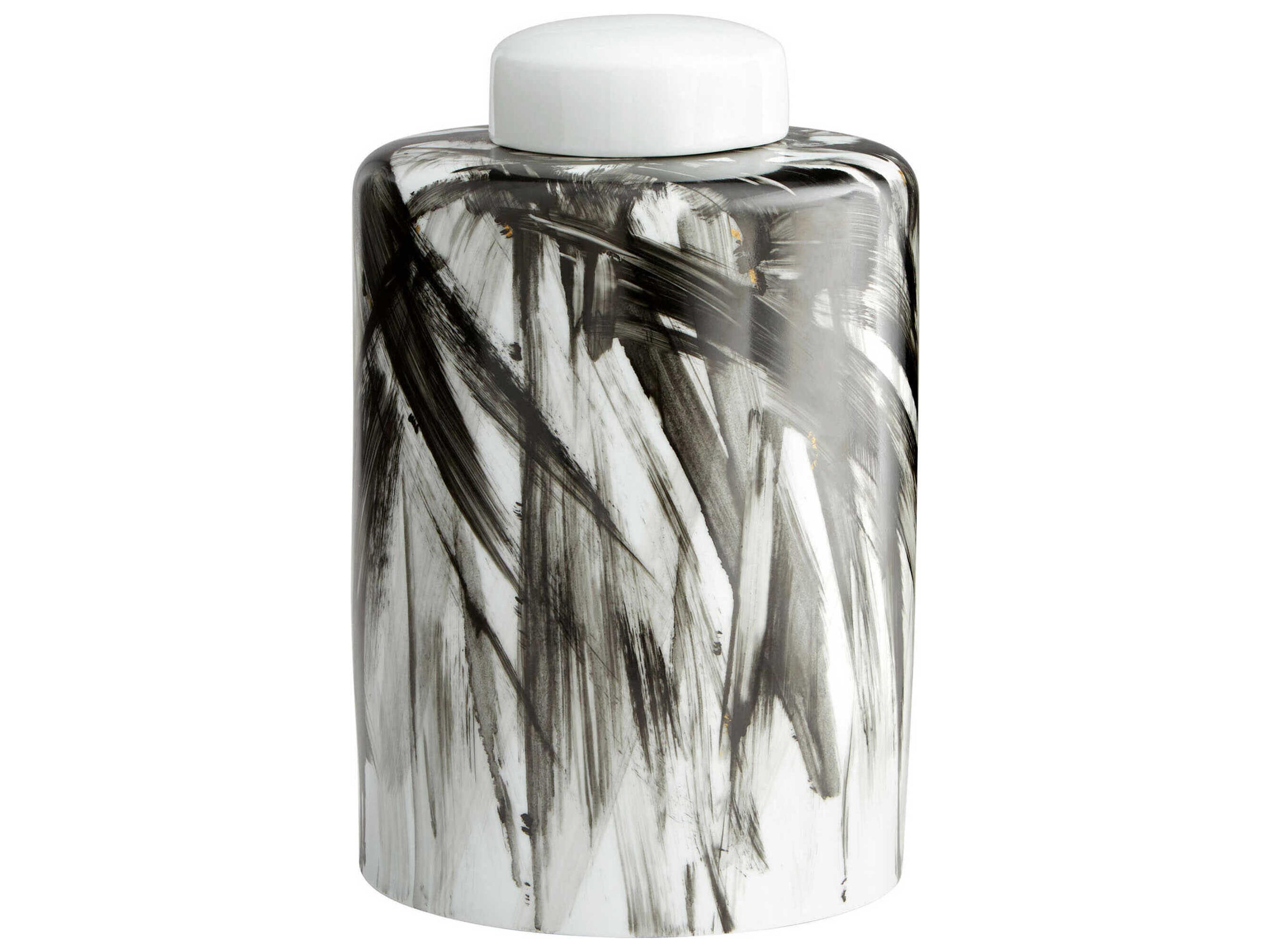 Cyan Design Black White Pollock Container