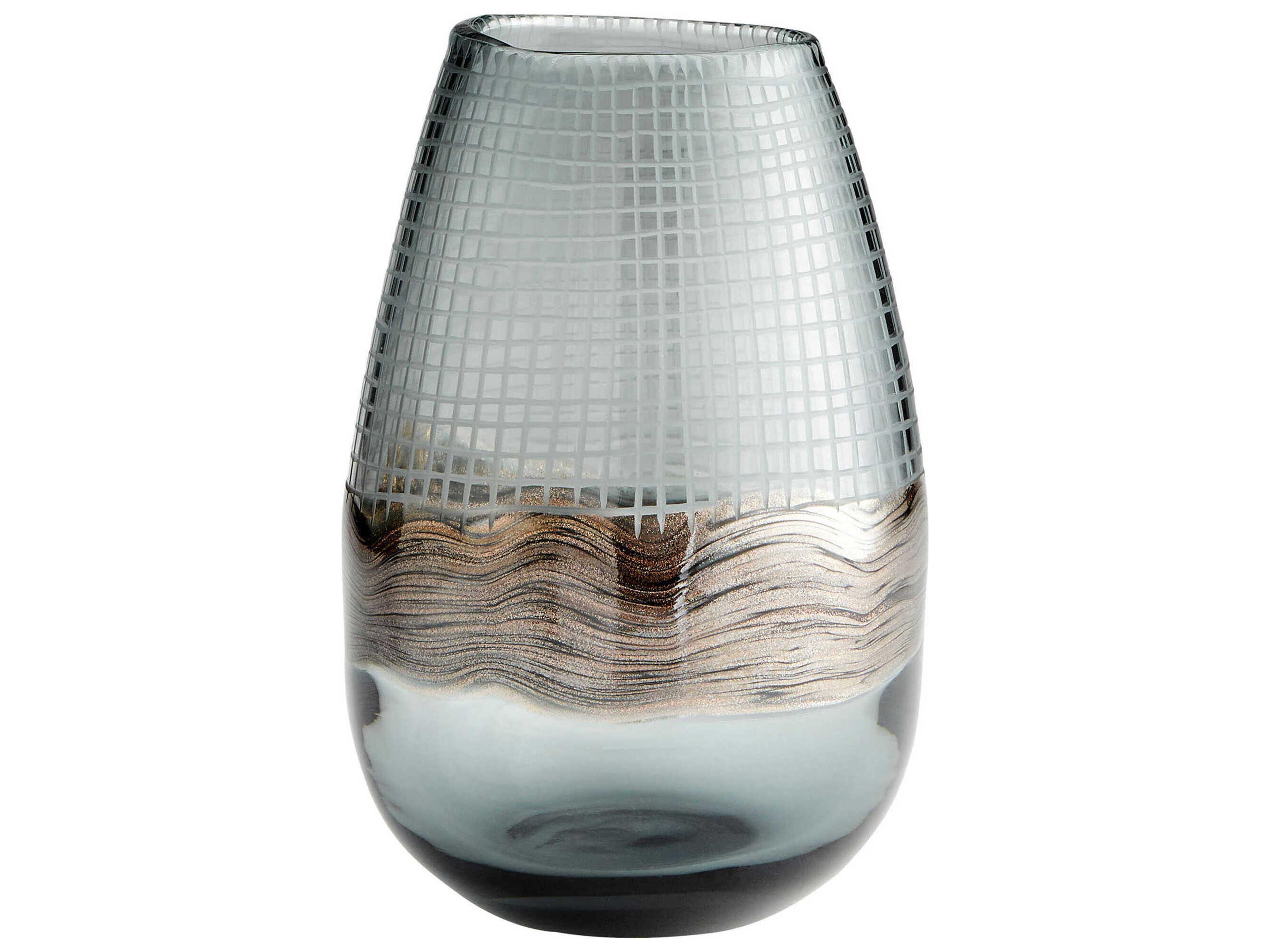 Clear Glitter Gold Axiom Vase