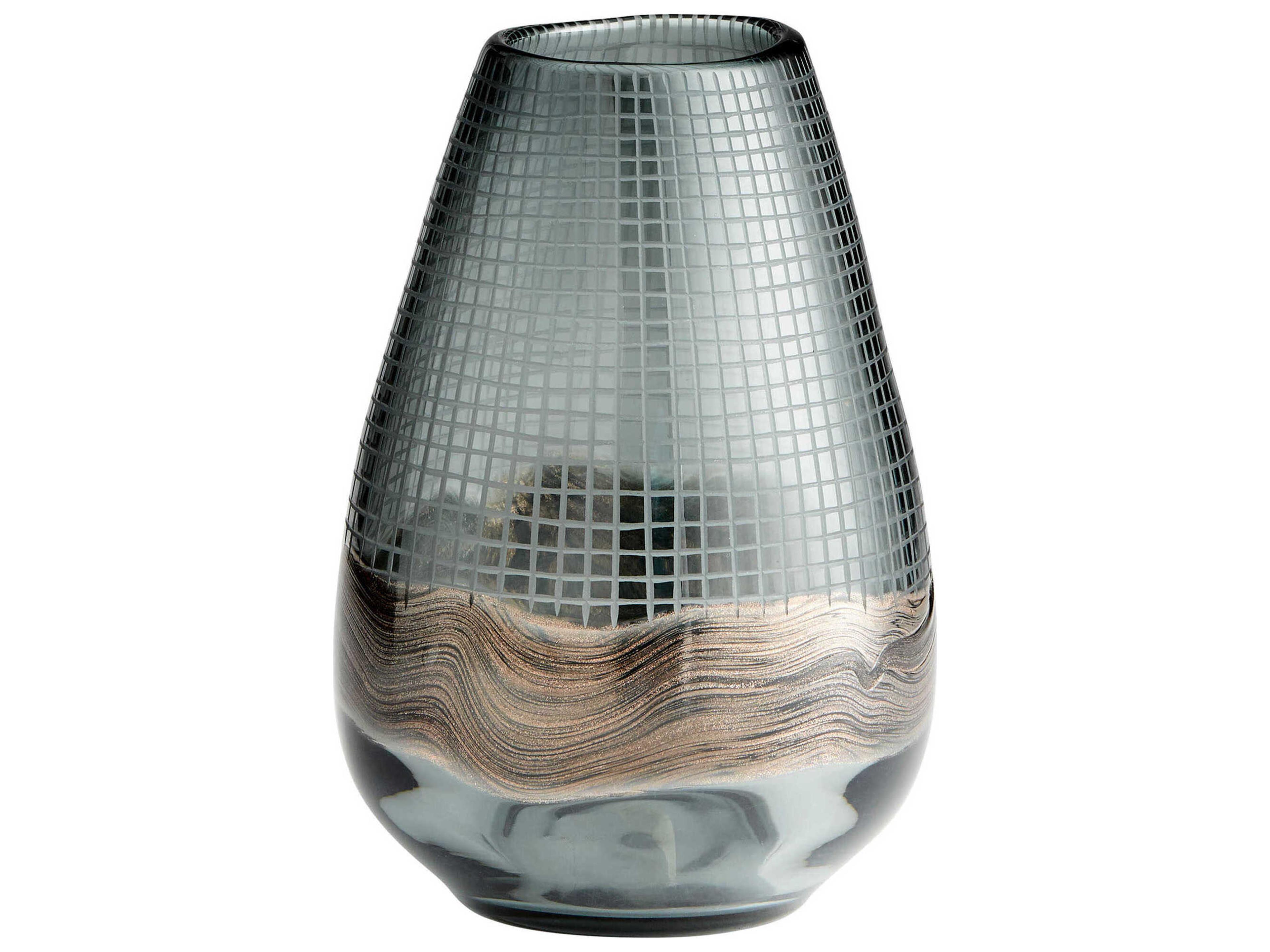 Cyan Design Clear Glitter Gold Axiom Vase