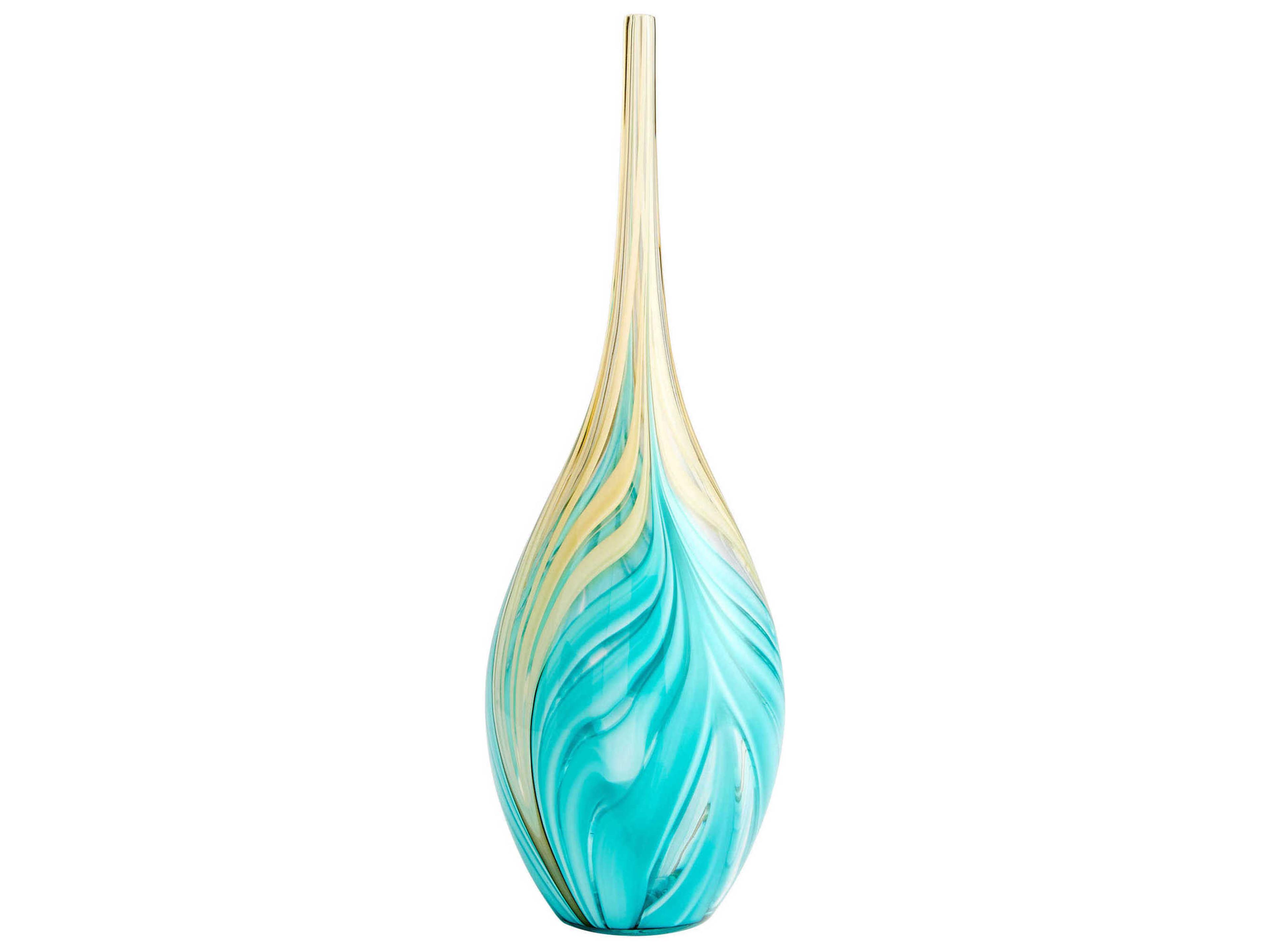 Amber Blue Parlor Vase