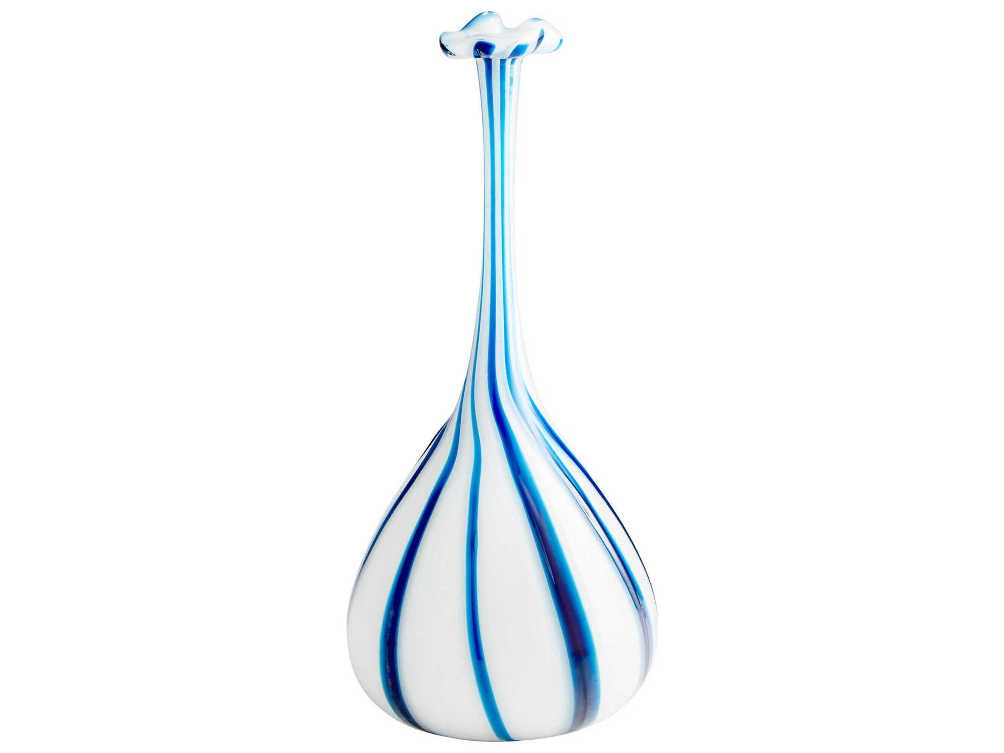 Dulcet Blue / White 15" High Vase