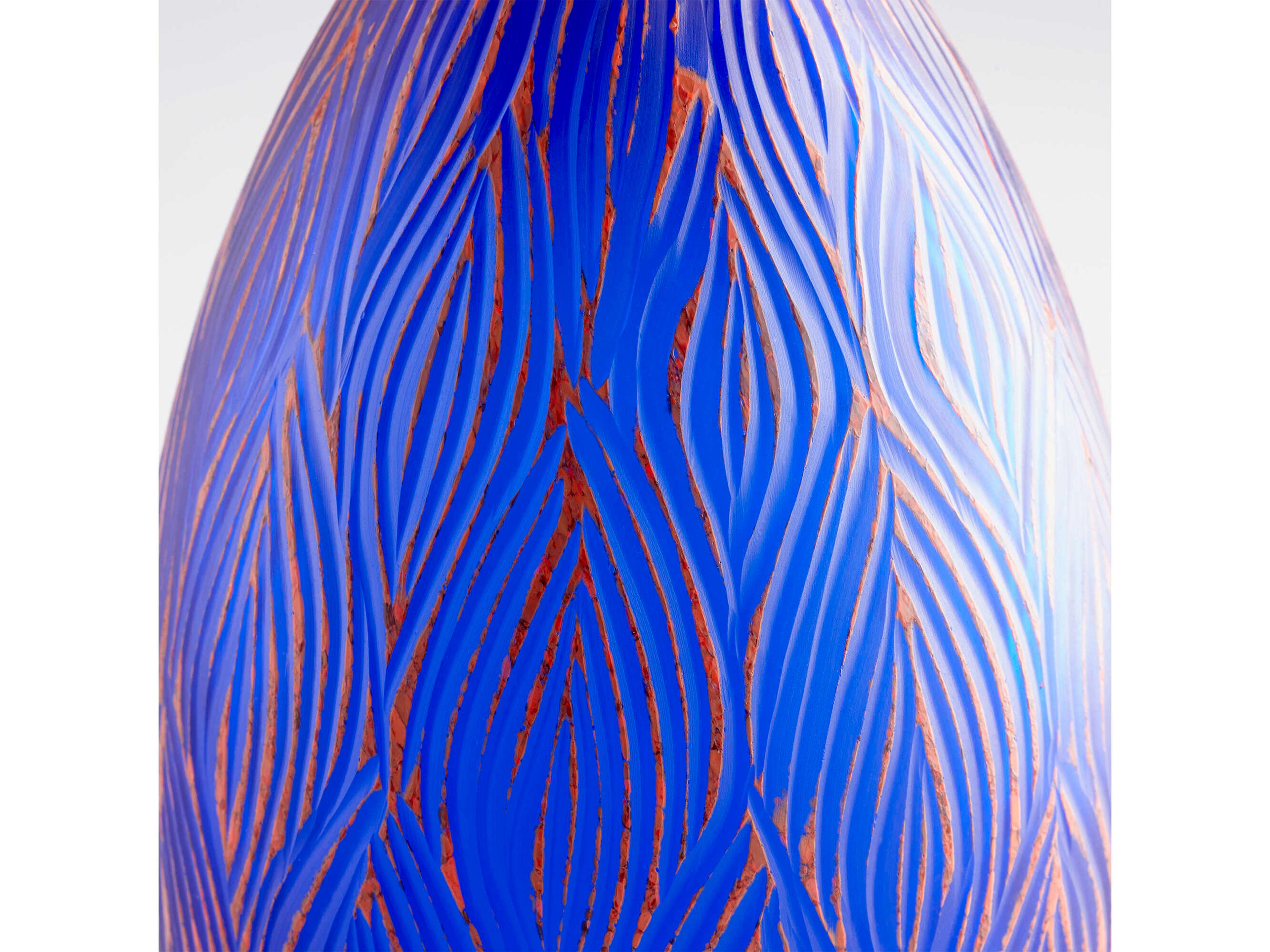 Cyan Design Fused Groove Blue Vase