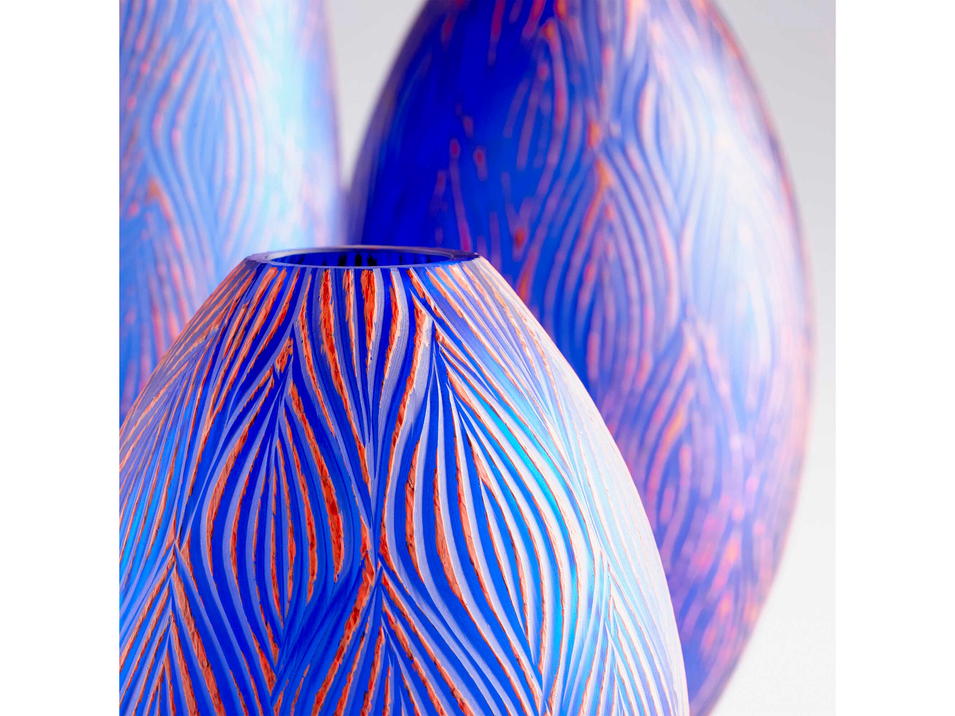 Cyan Design Fused Groove Blue Vase