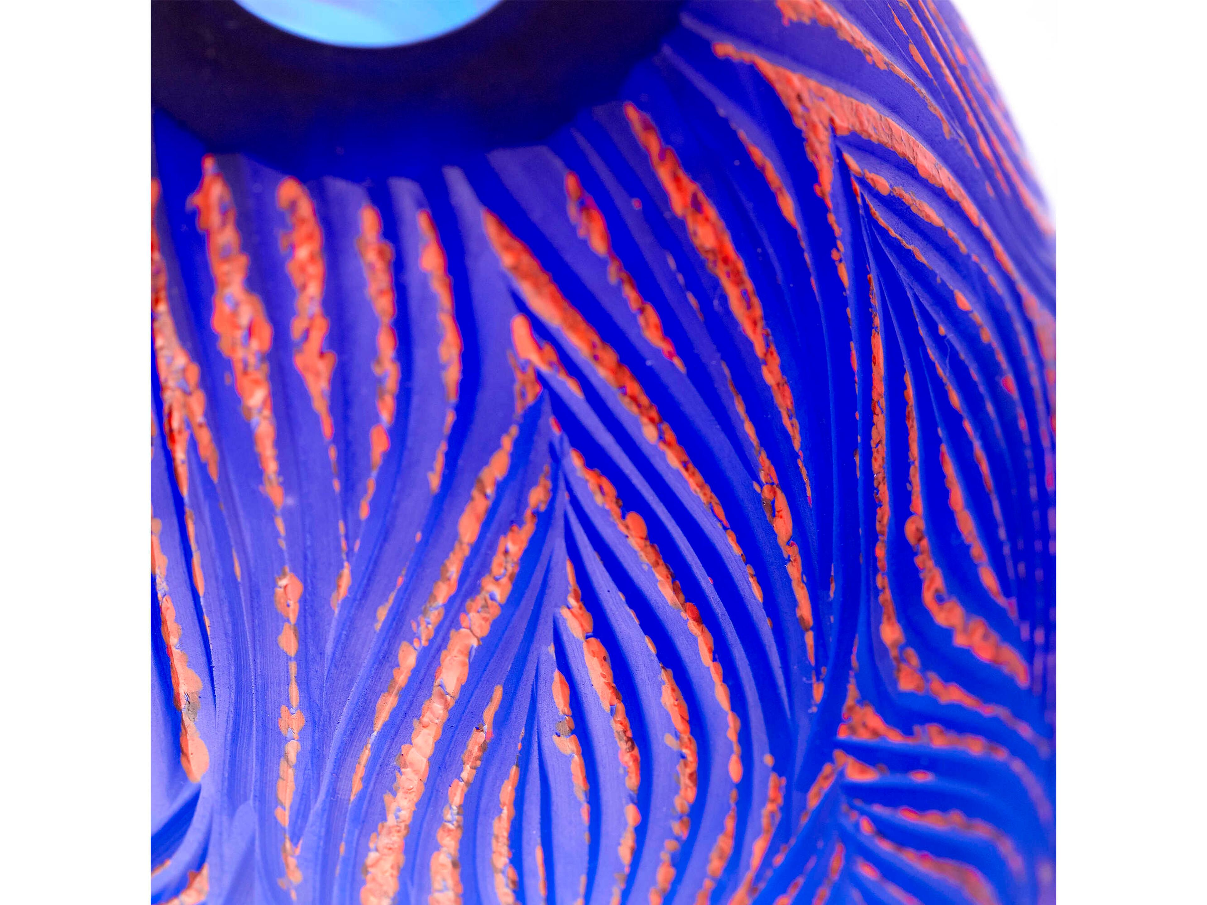 Cyan Design Fused Groove Blue Vase