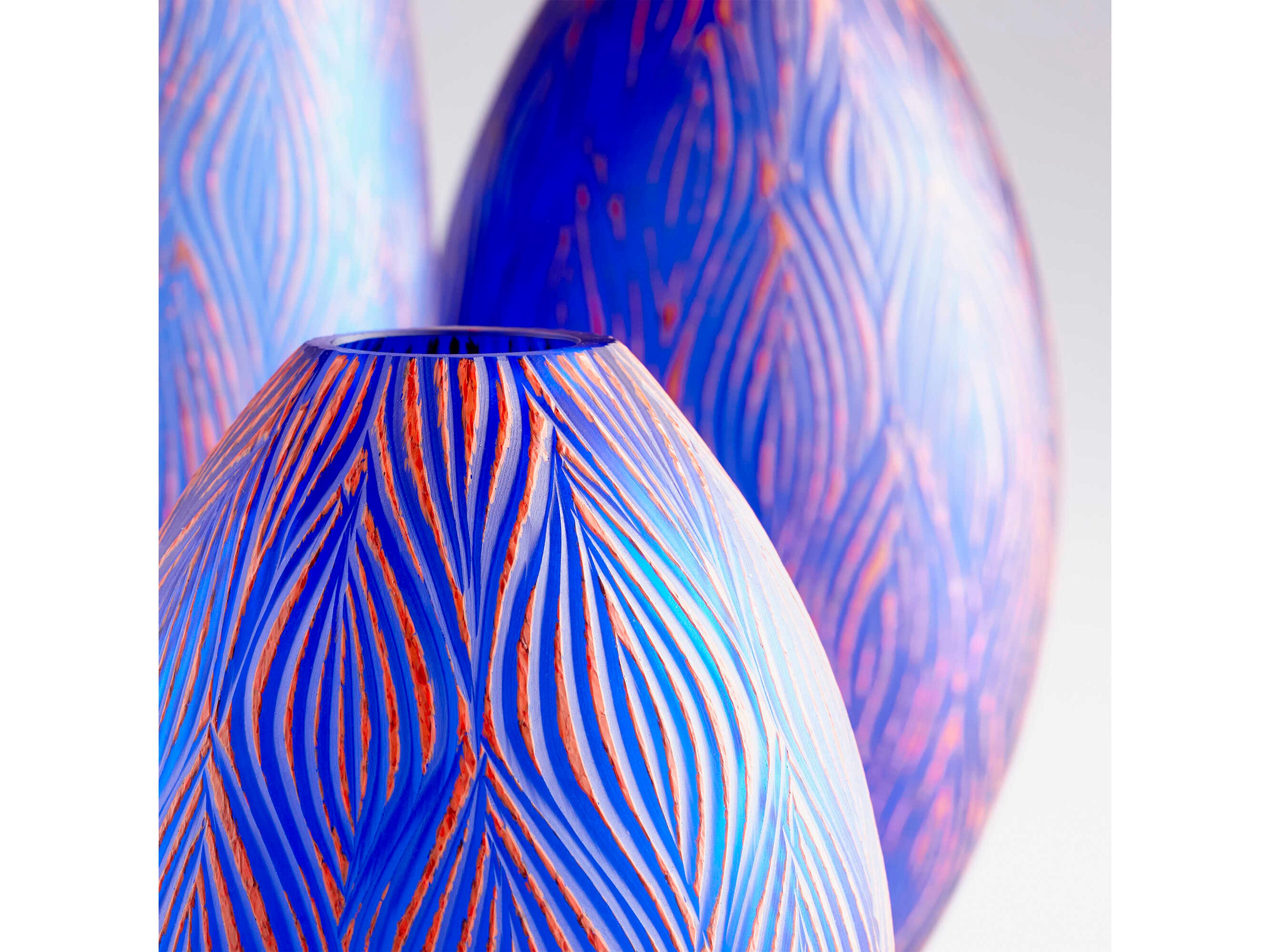 Cyan Design Fused Groove Blue Vase
