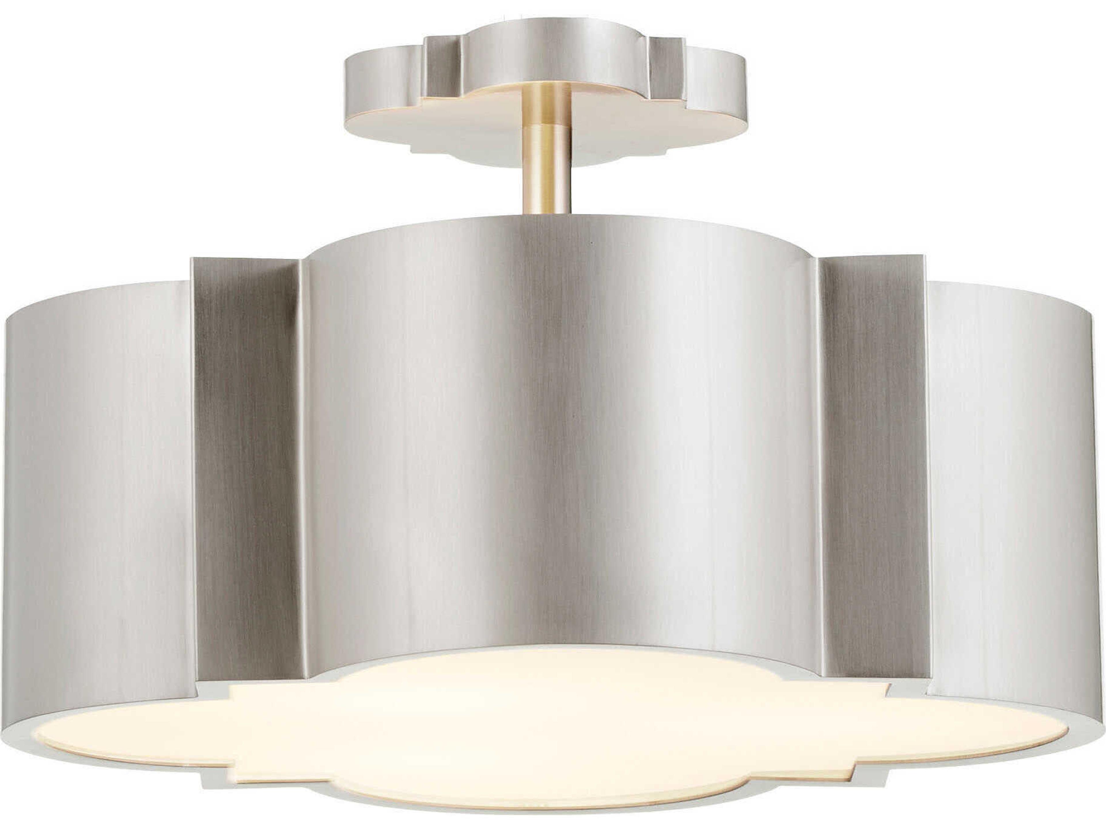 Wyatt 3-Light Satin Nickel Semi Flush Mount