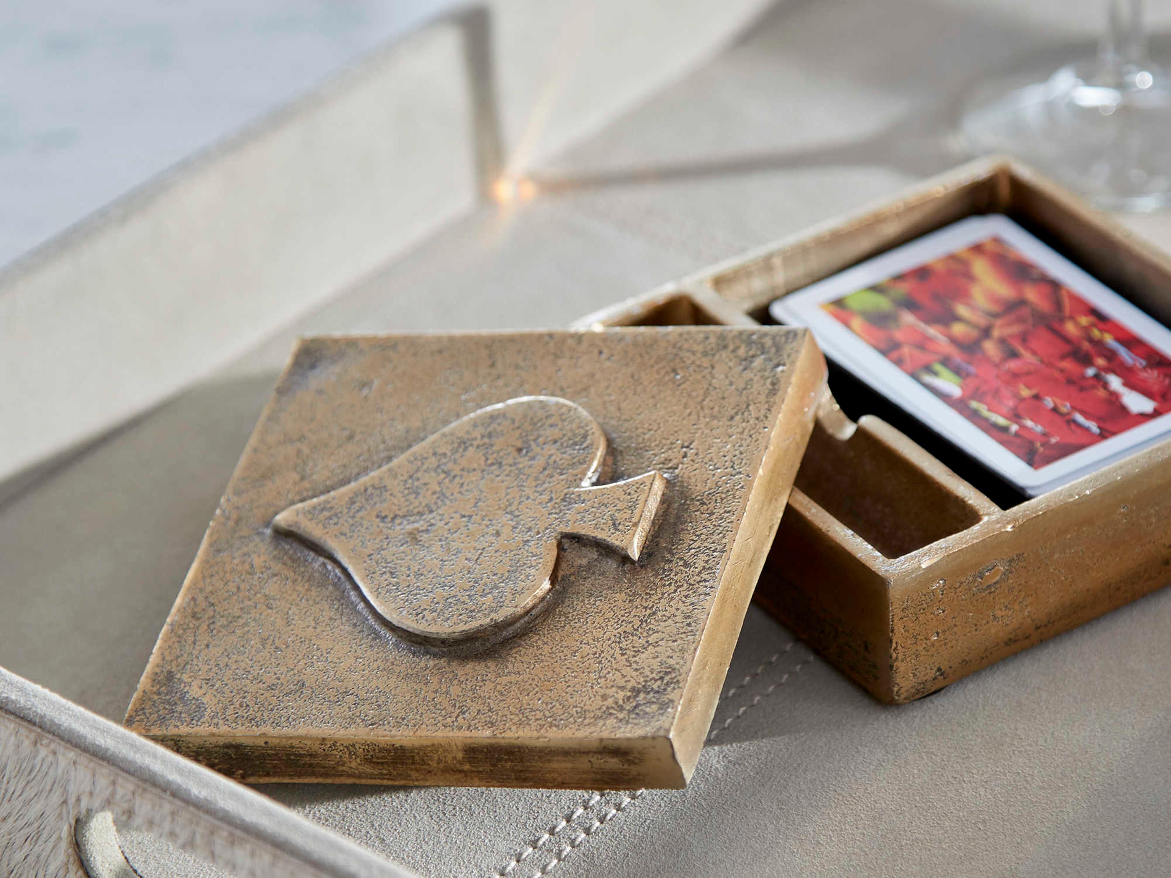 Cyan Design Antique Gold Spades Container