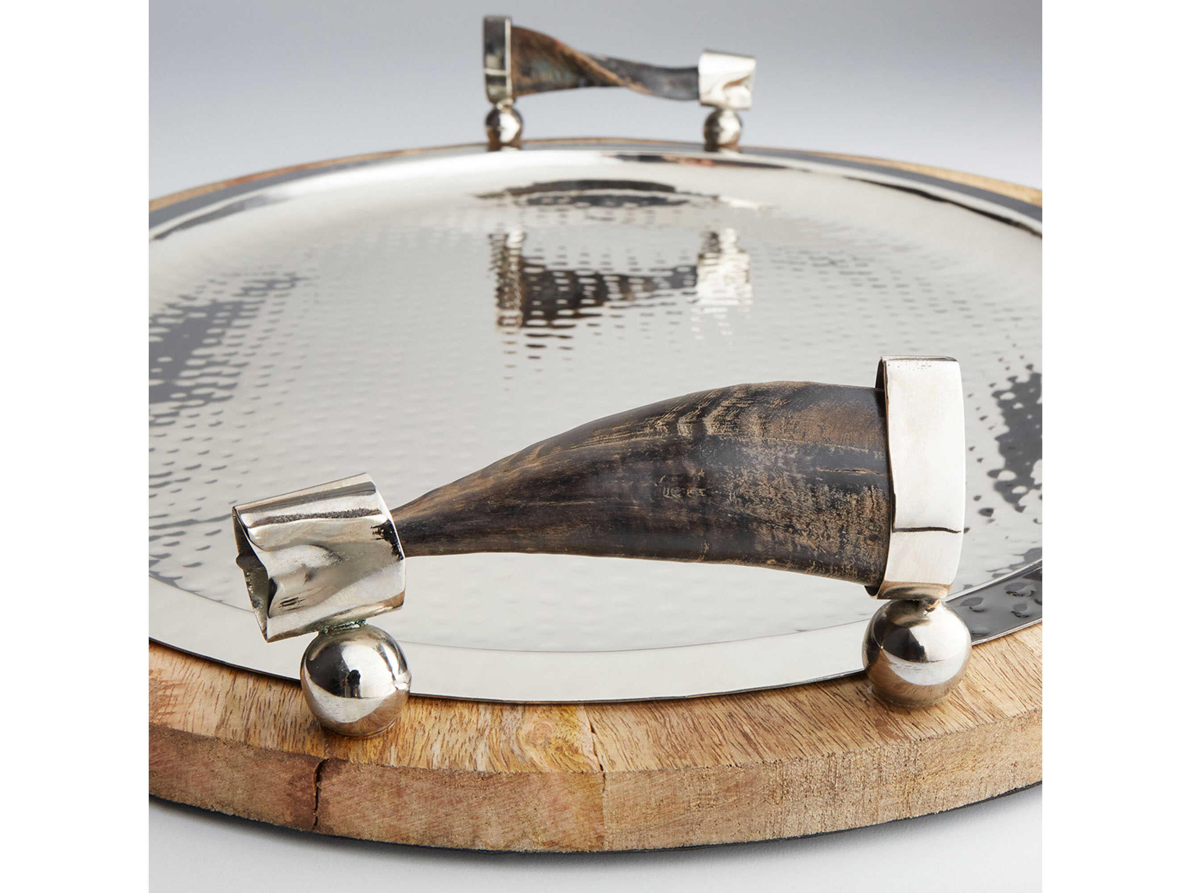 Cyan Design Natural Polished Nickel Cornet Serving Tray