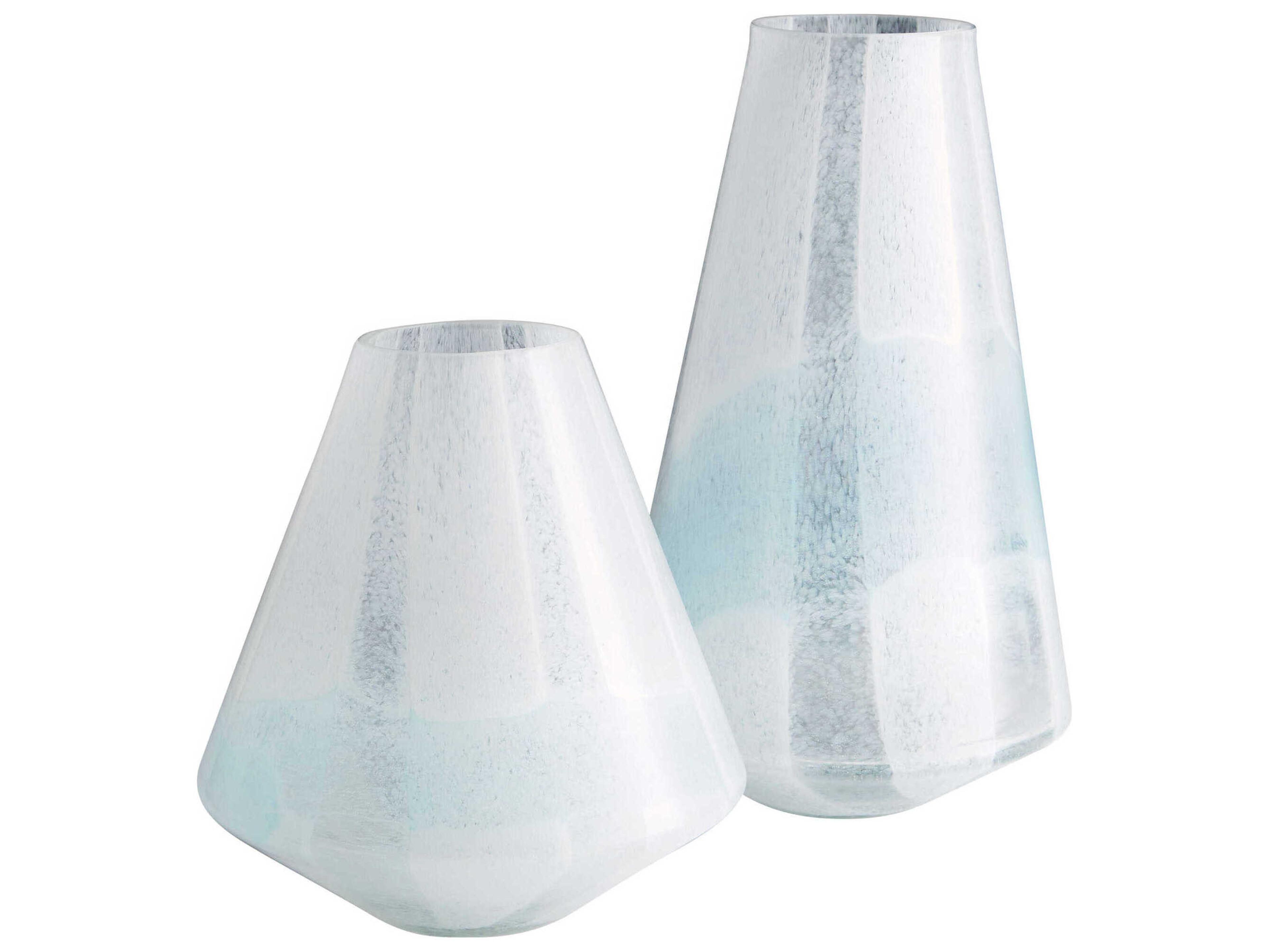 Cyan Design Sky Blue White Backdrift Vase
