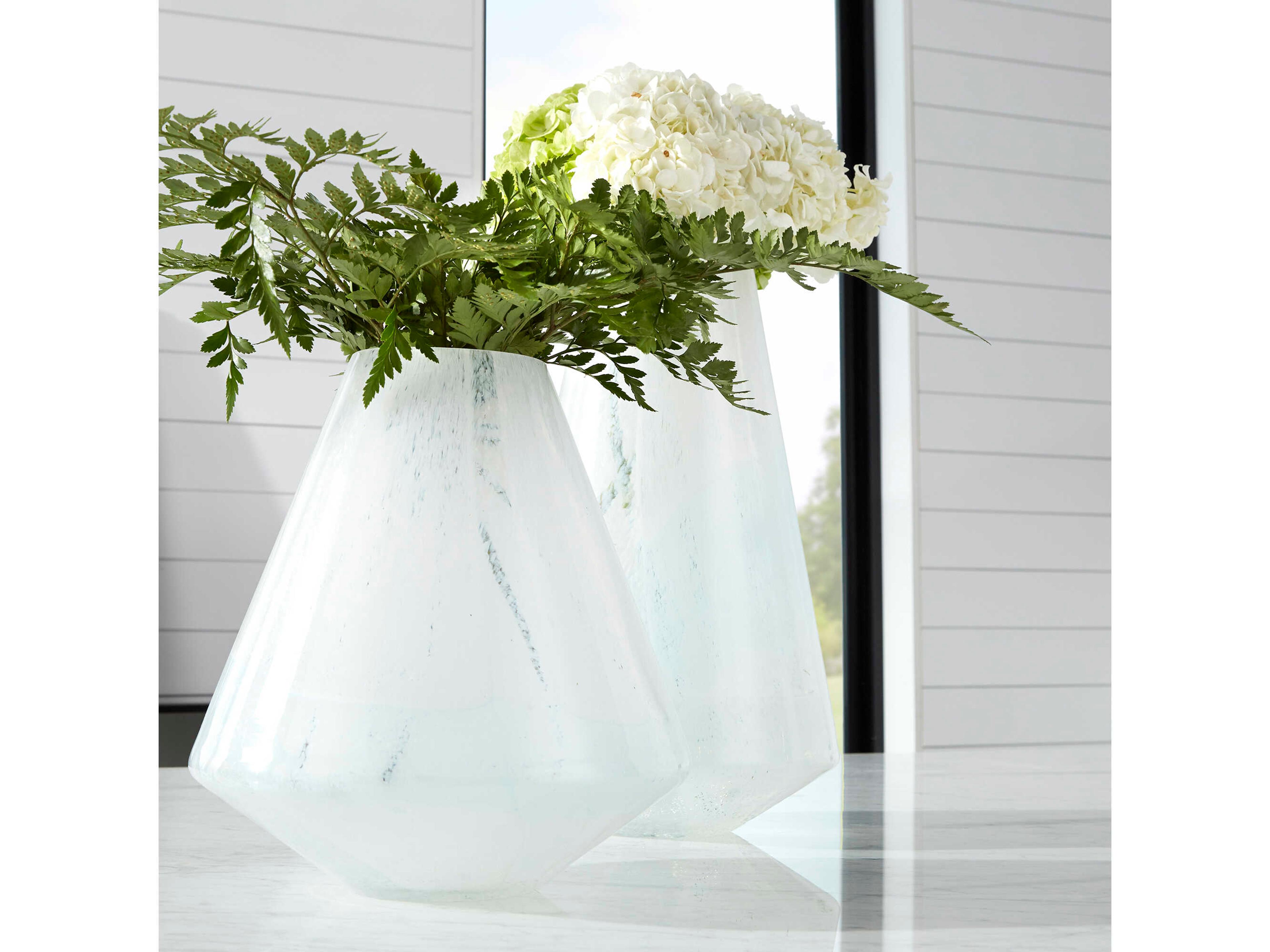 Cyan Design Sky Blue White Backdrift Vase
