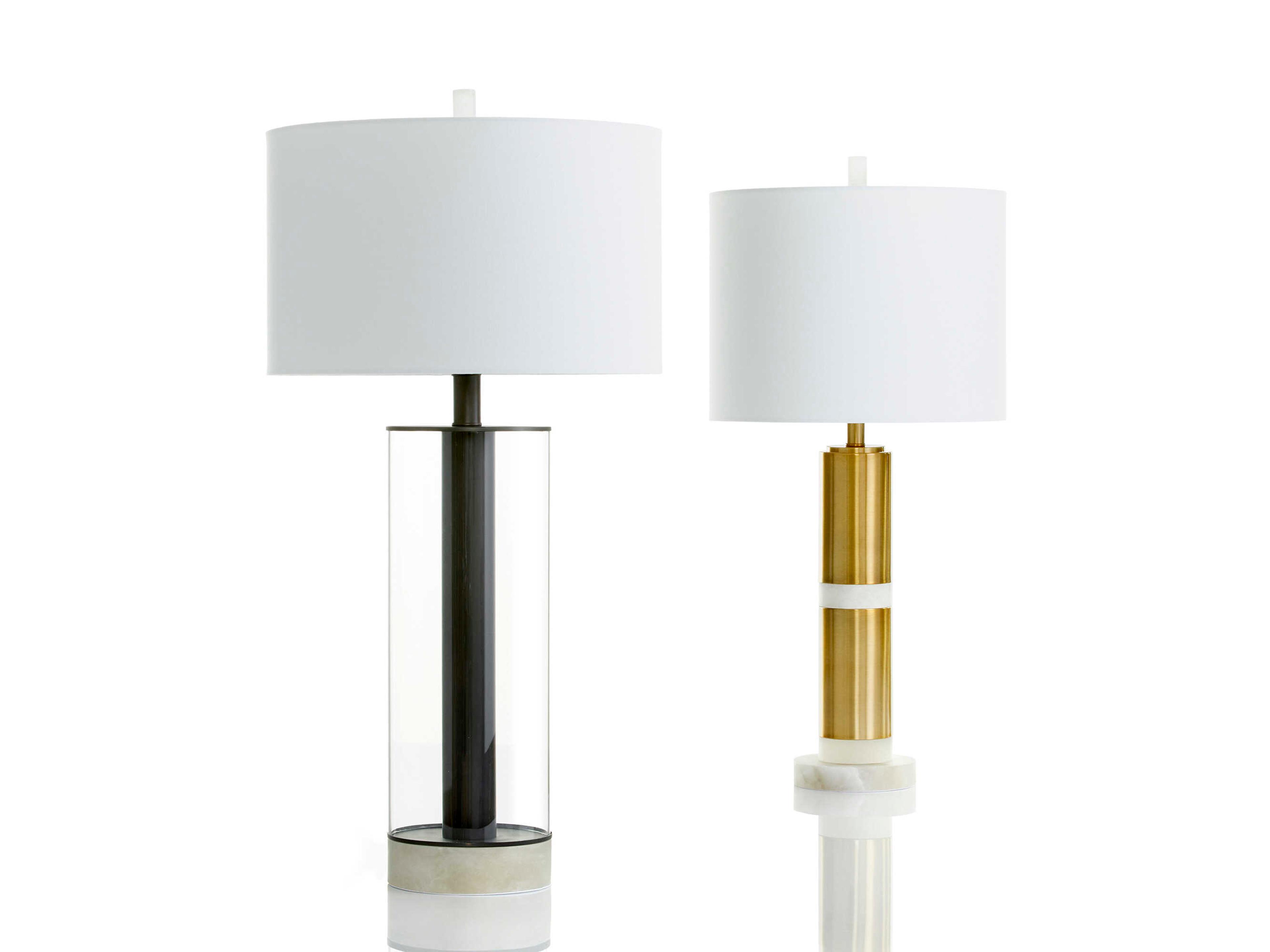 Cyan Design Messier Gunmetal Off White Linen Black Buffet Lamp