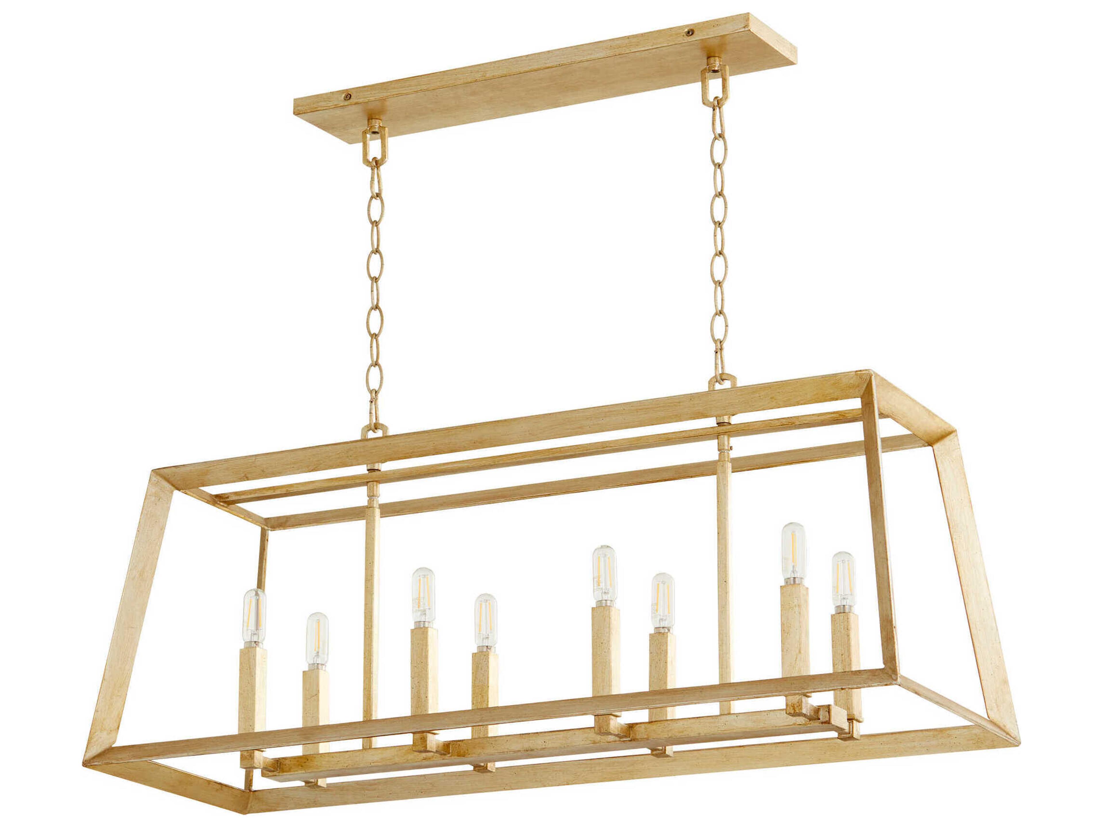 Hyperion 8-Light Aged Silver Leaf Island Pendant