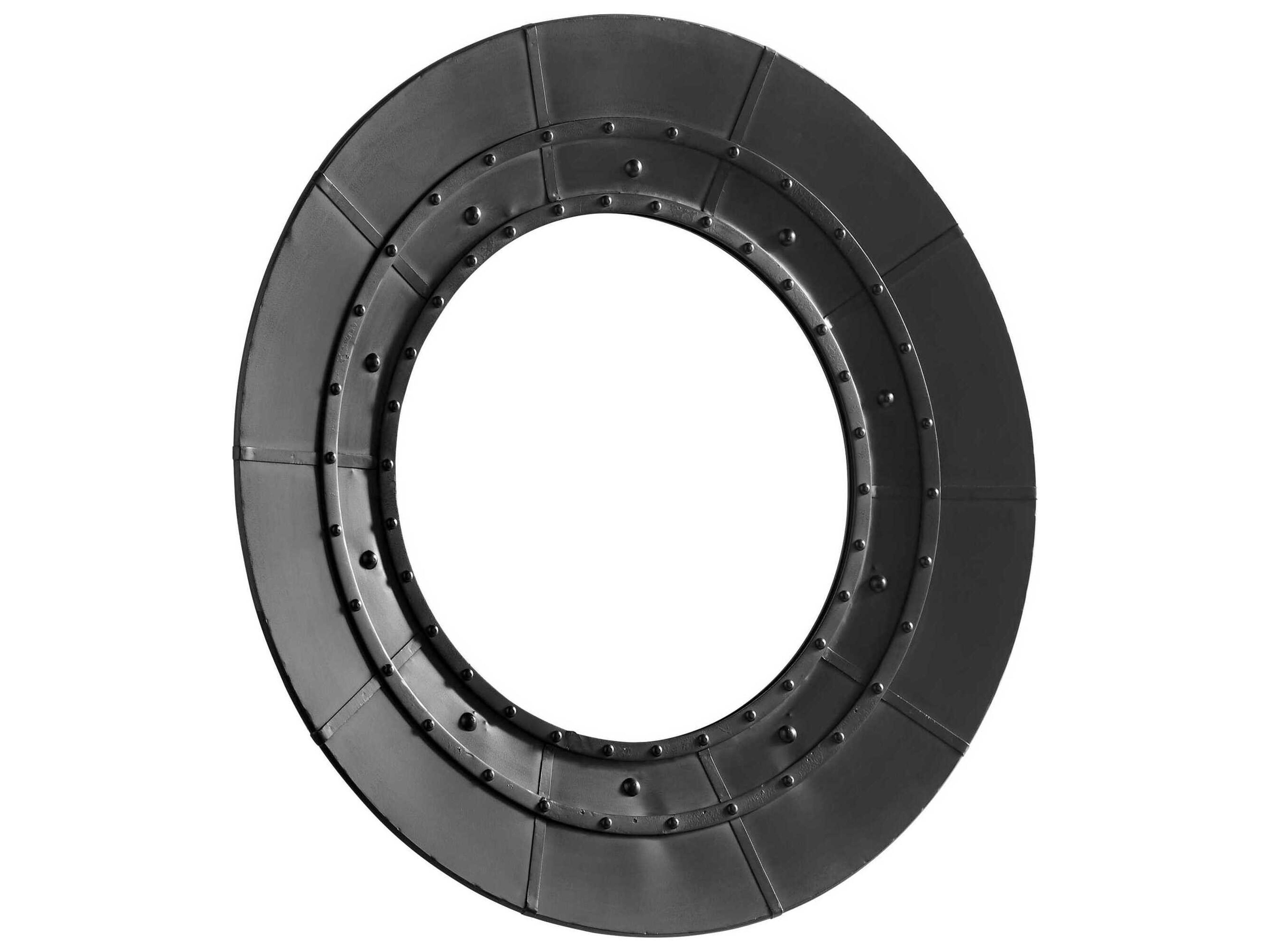 Falkirk Black Round Wall Mirror