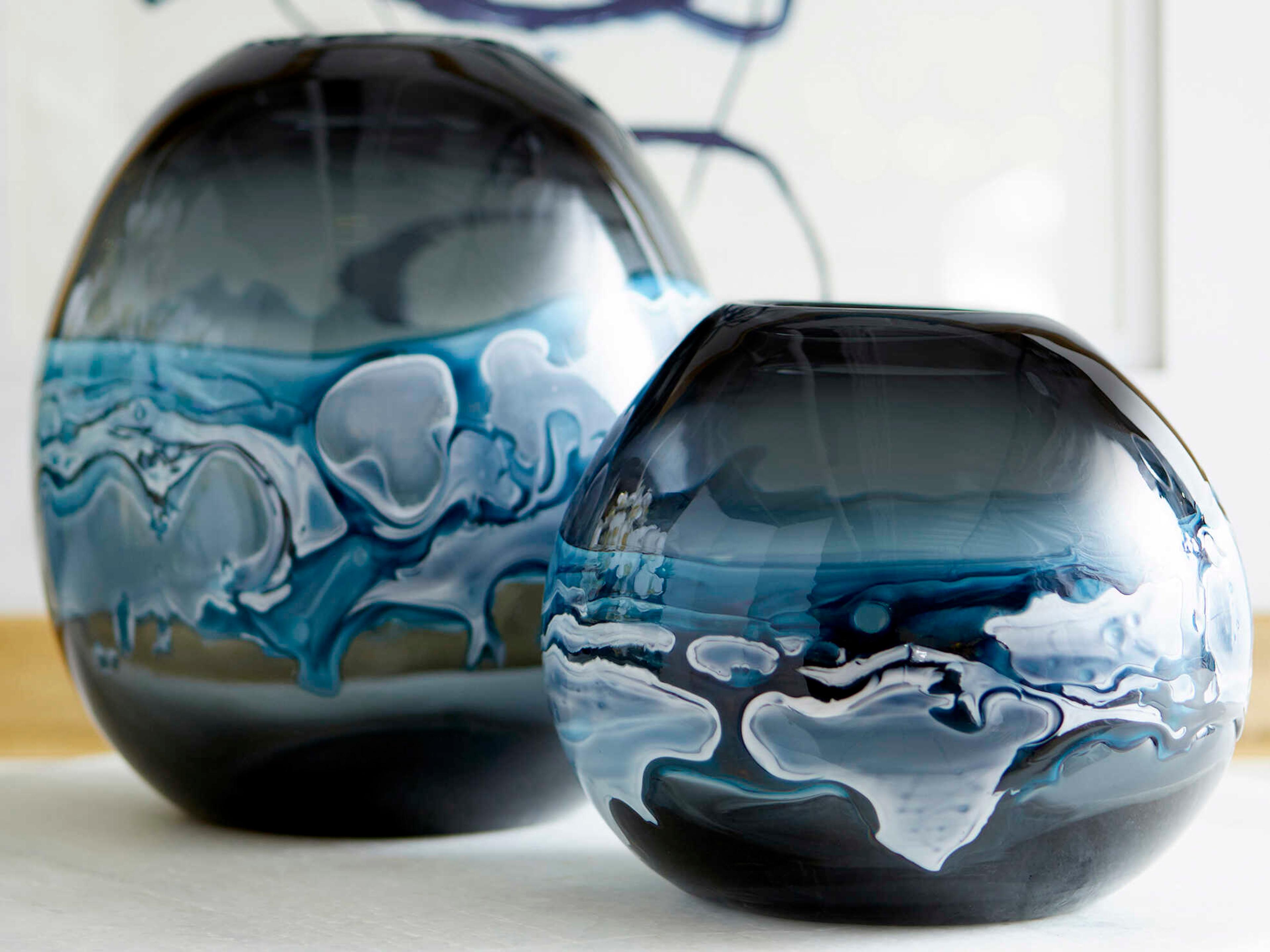 Cyan Design Blue White Mescolare Vase