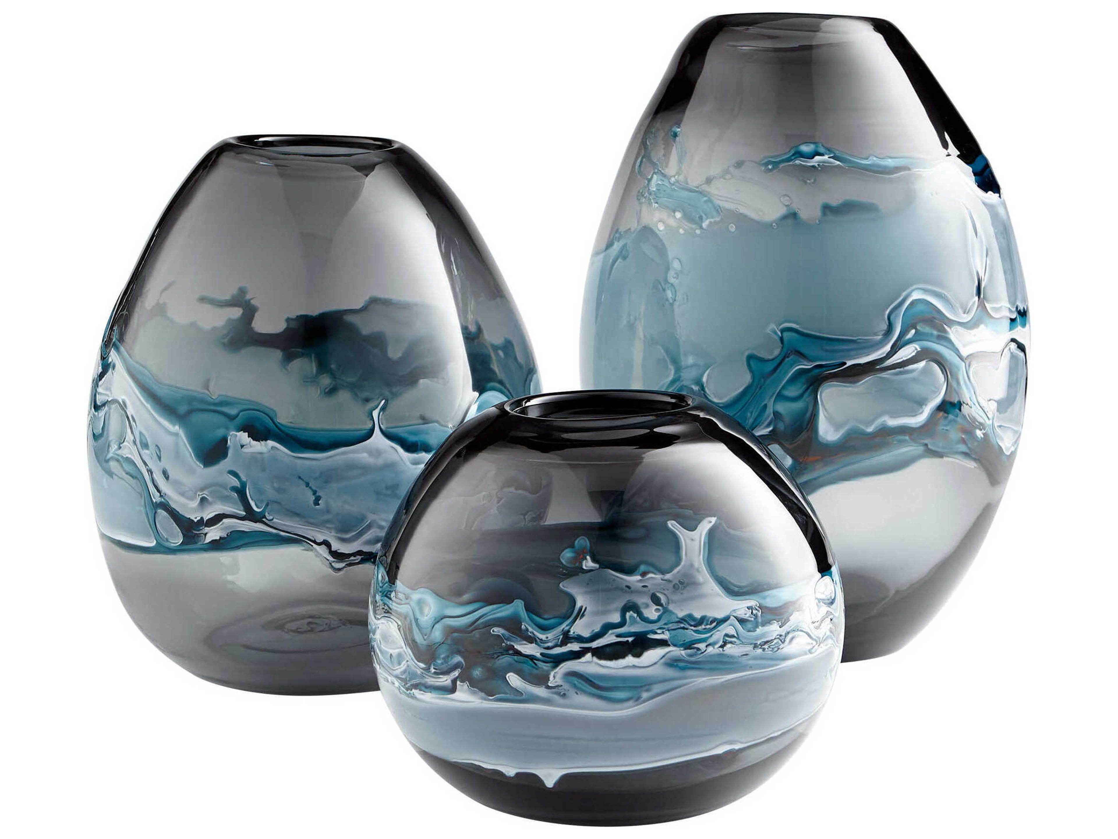 Cyan Design Blue White Mescolare Vase