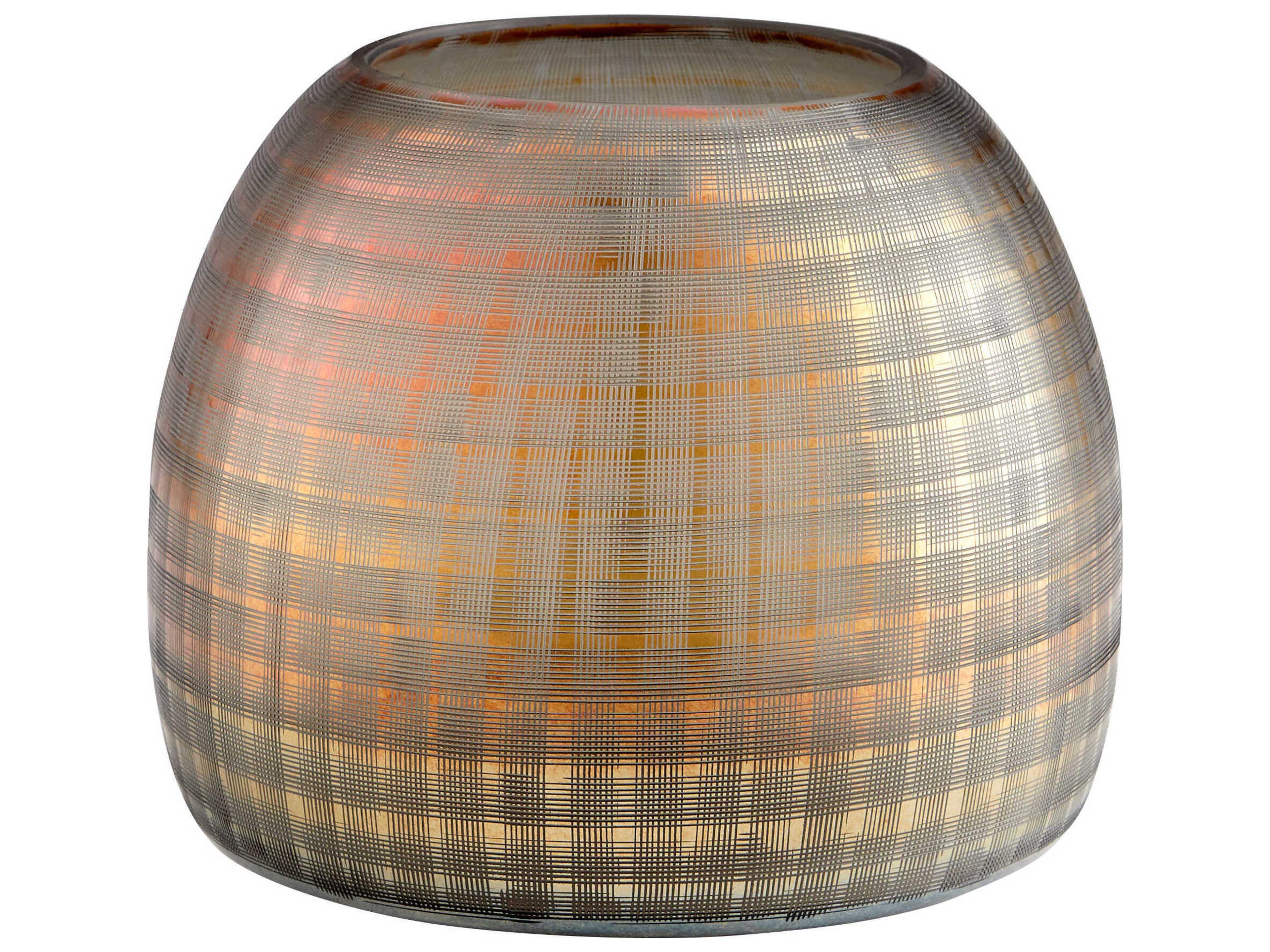 Cyan Design Combed Iridescent Gold Gradient Grid Vase