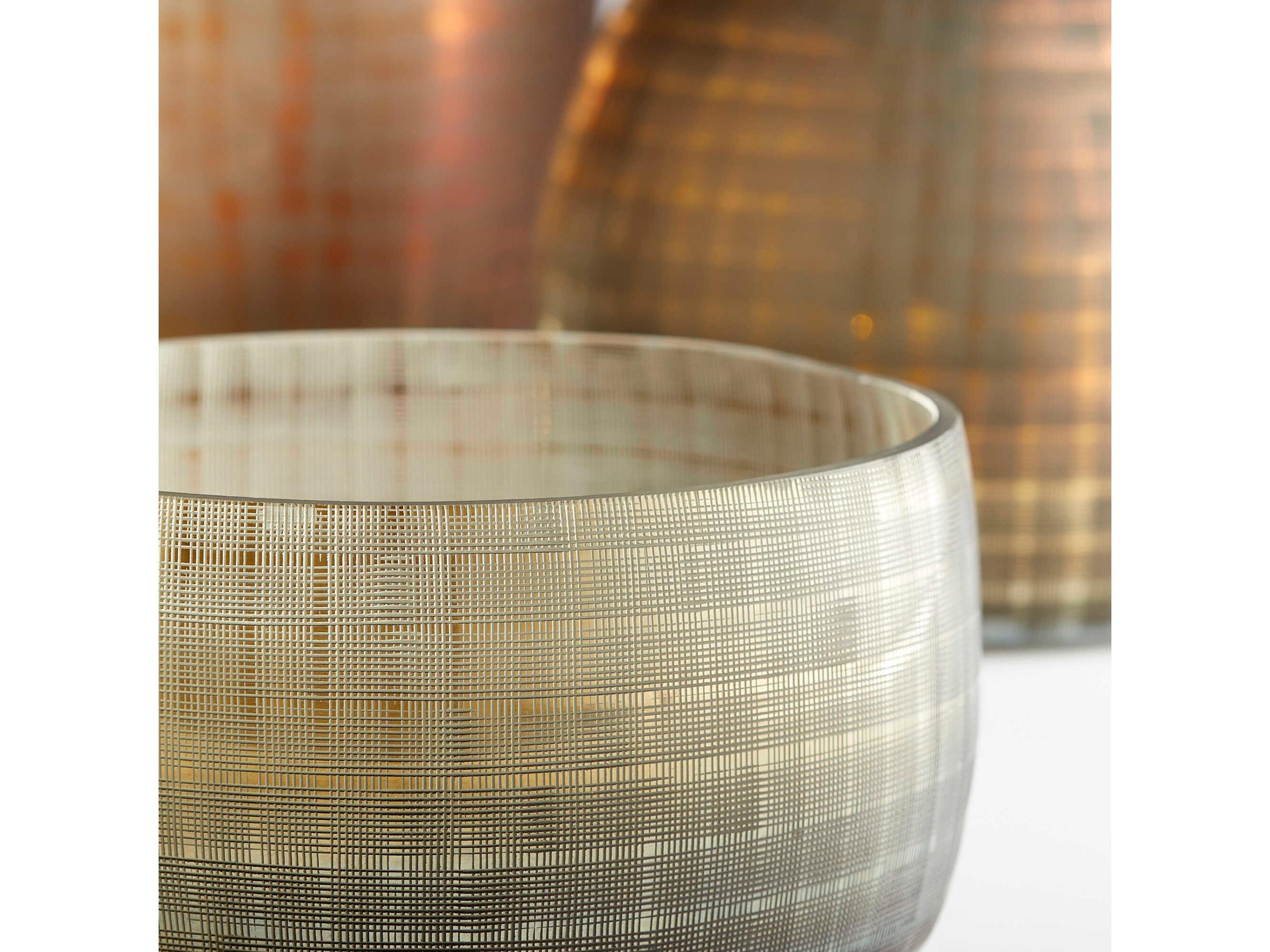 Cyan Design Combed Iridescent Gold Gradient Grid Vase