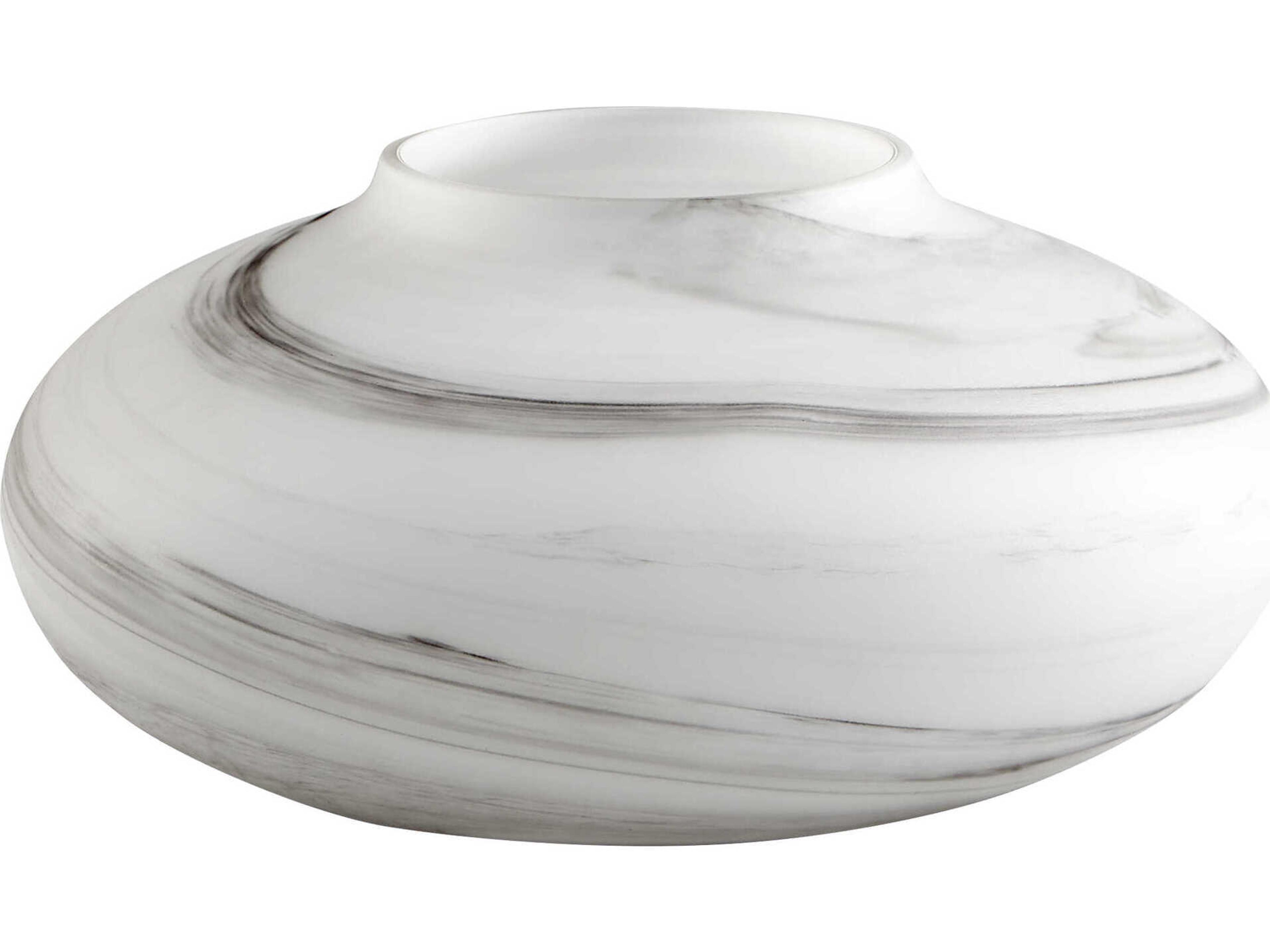 White Black Swirl Moon Mist Vase