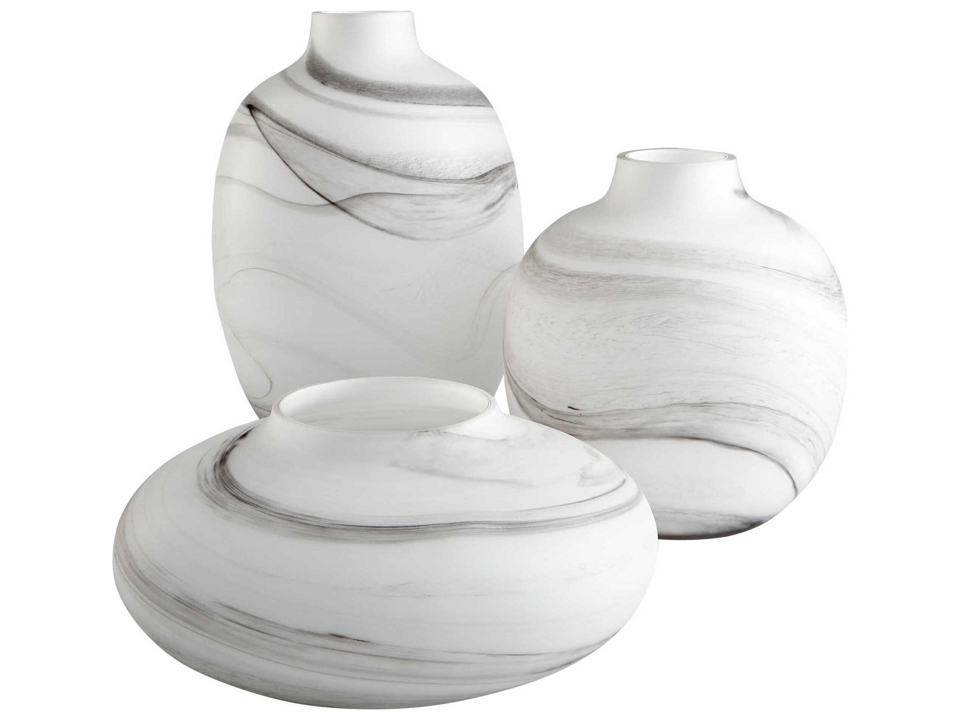 Cyan Design White Black Swirl Moon Mist Vase