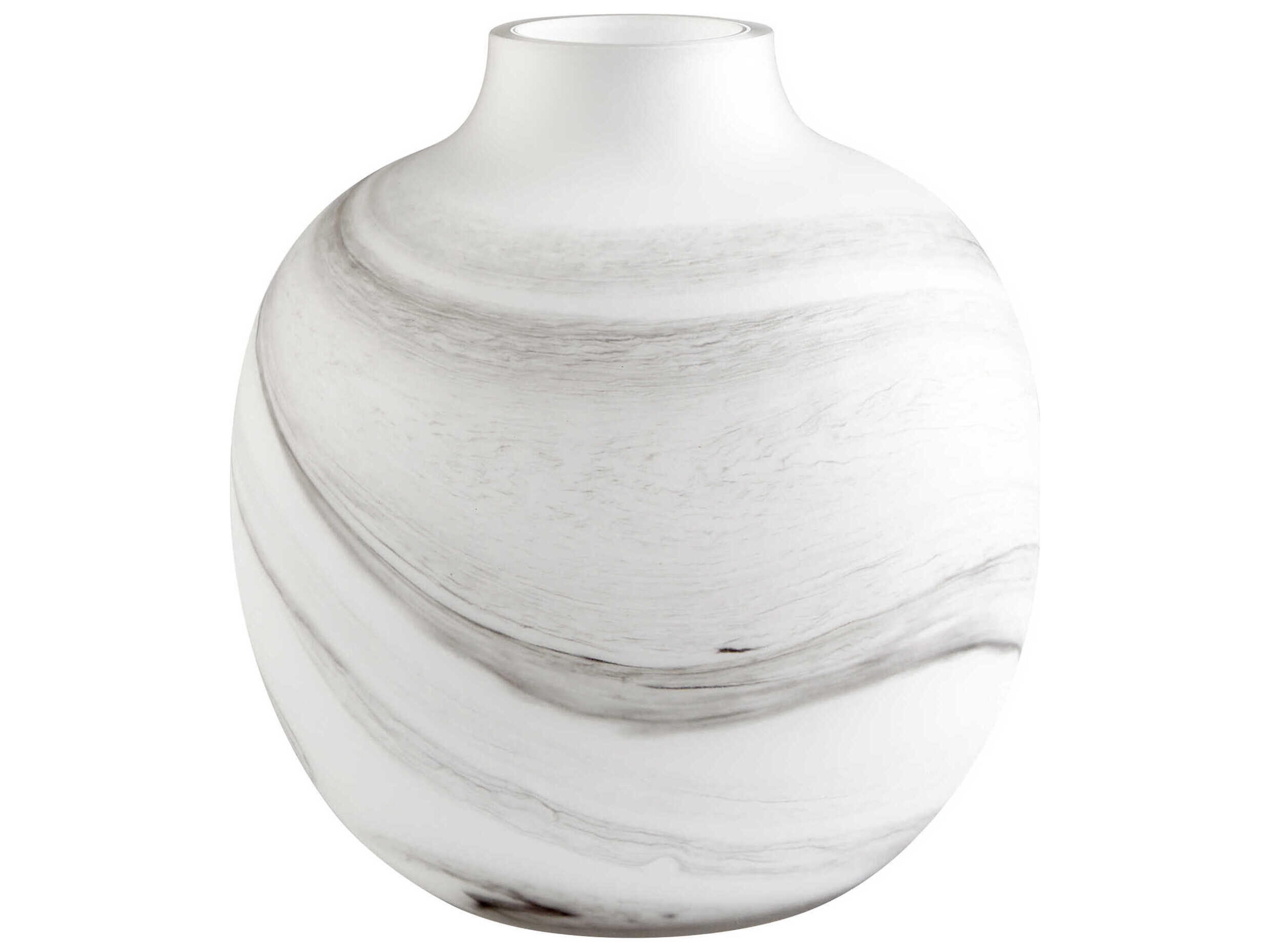 White Black Swirl Moon Mist Vase