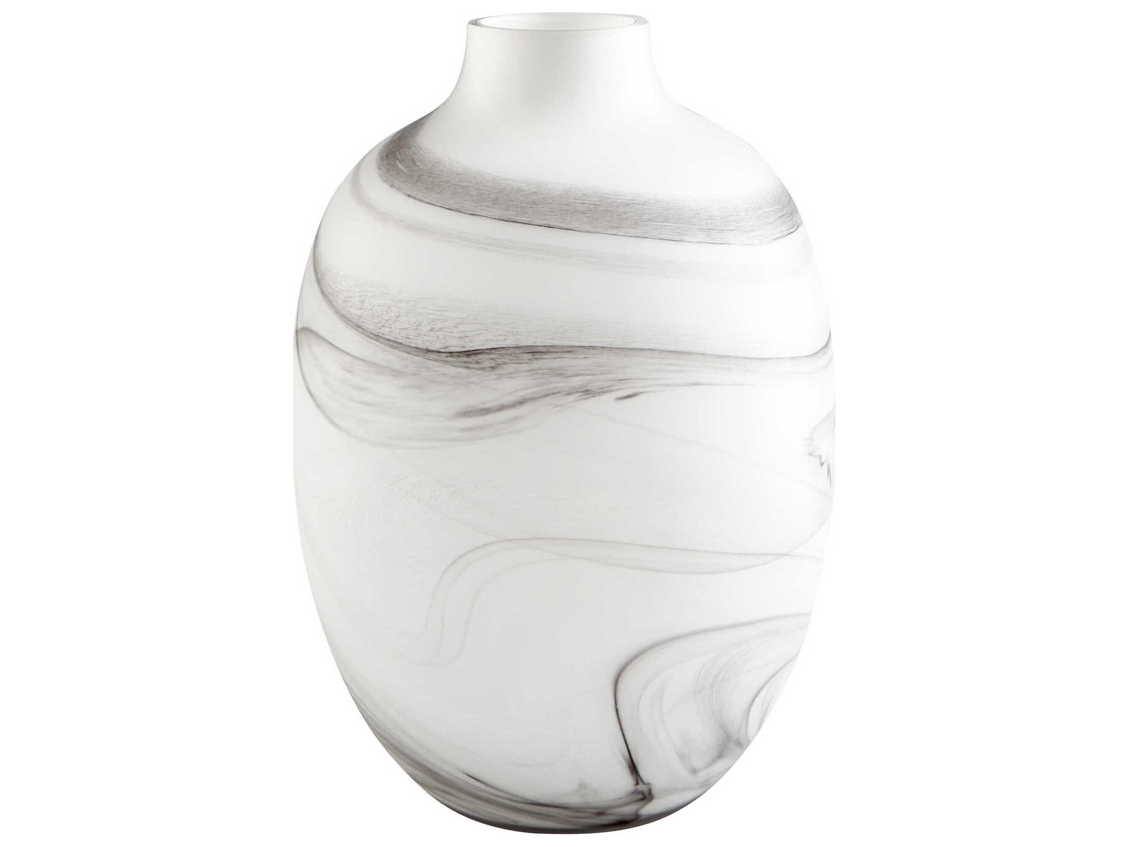 White Black Swirl Moon Mist Vase
