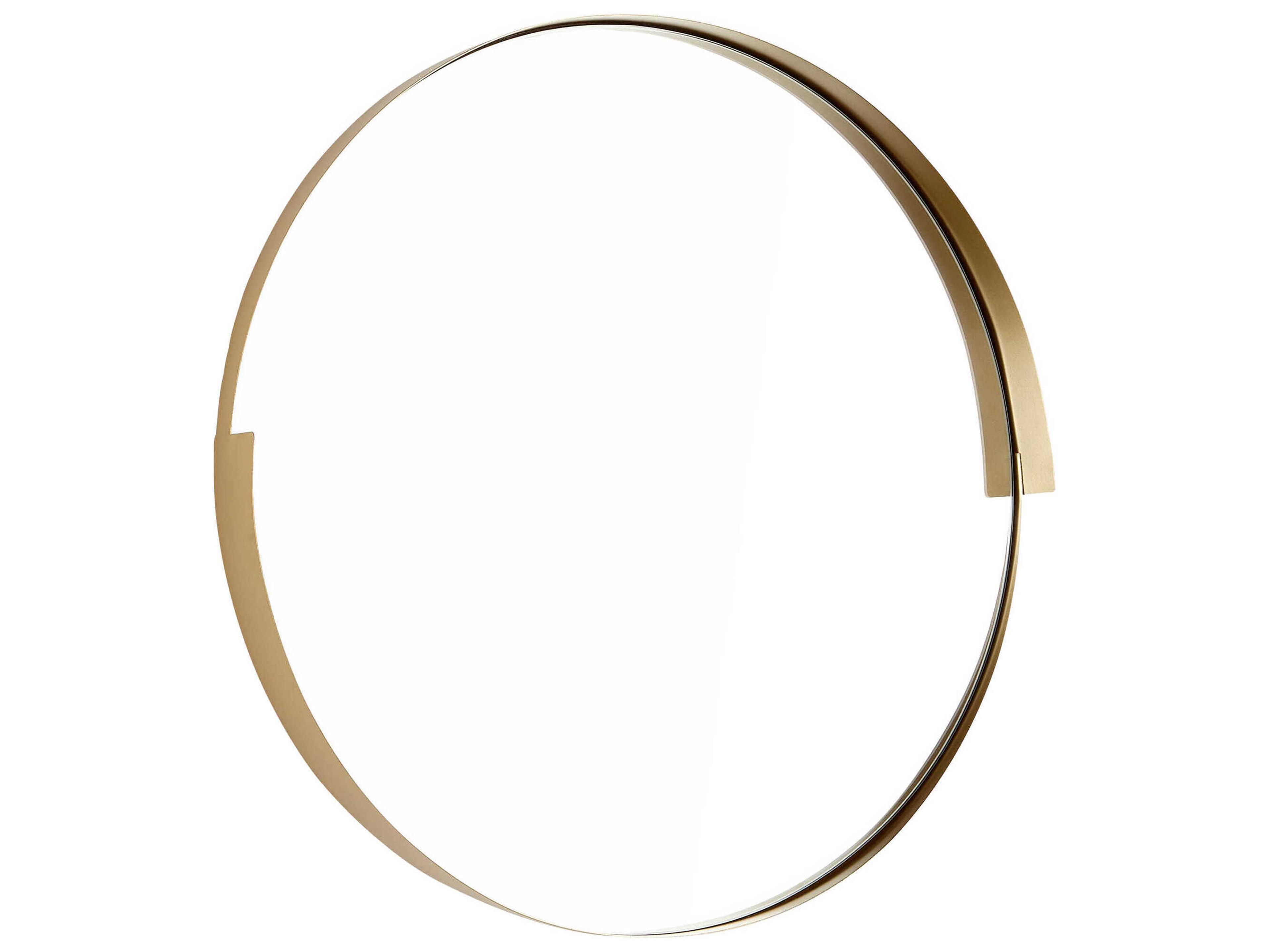 Gilded Band Circular Wall Mirror in Gold
