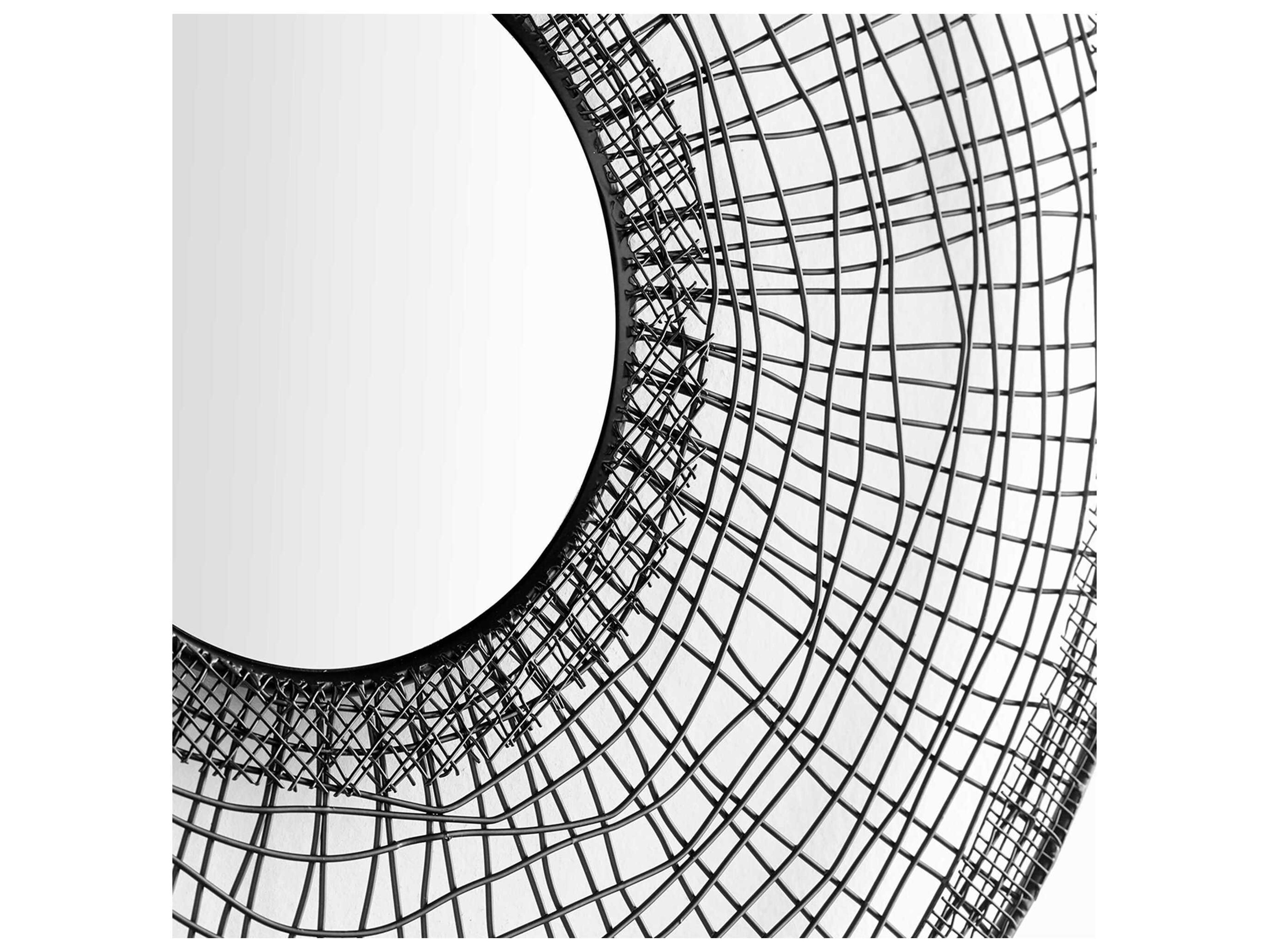 Cyan Design Silk Graphite Round Wall Mirror