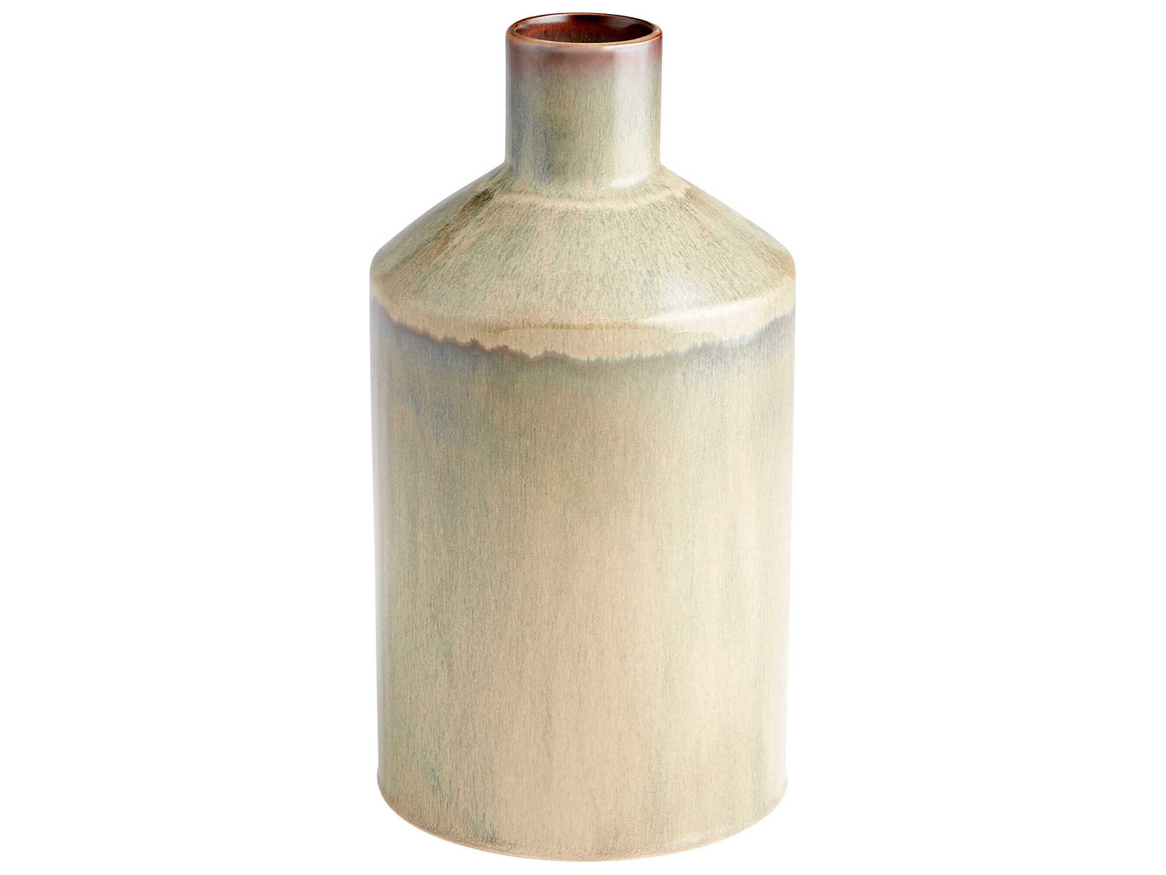 Olive Glaze Marbled Vase