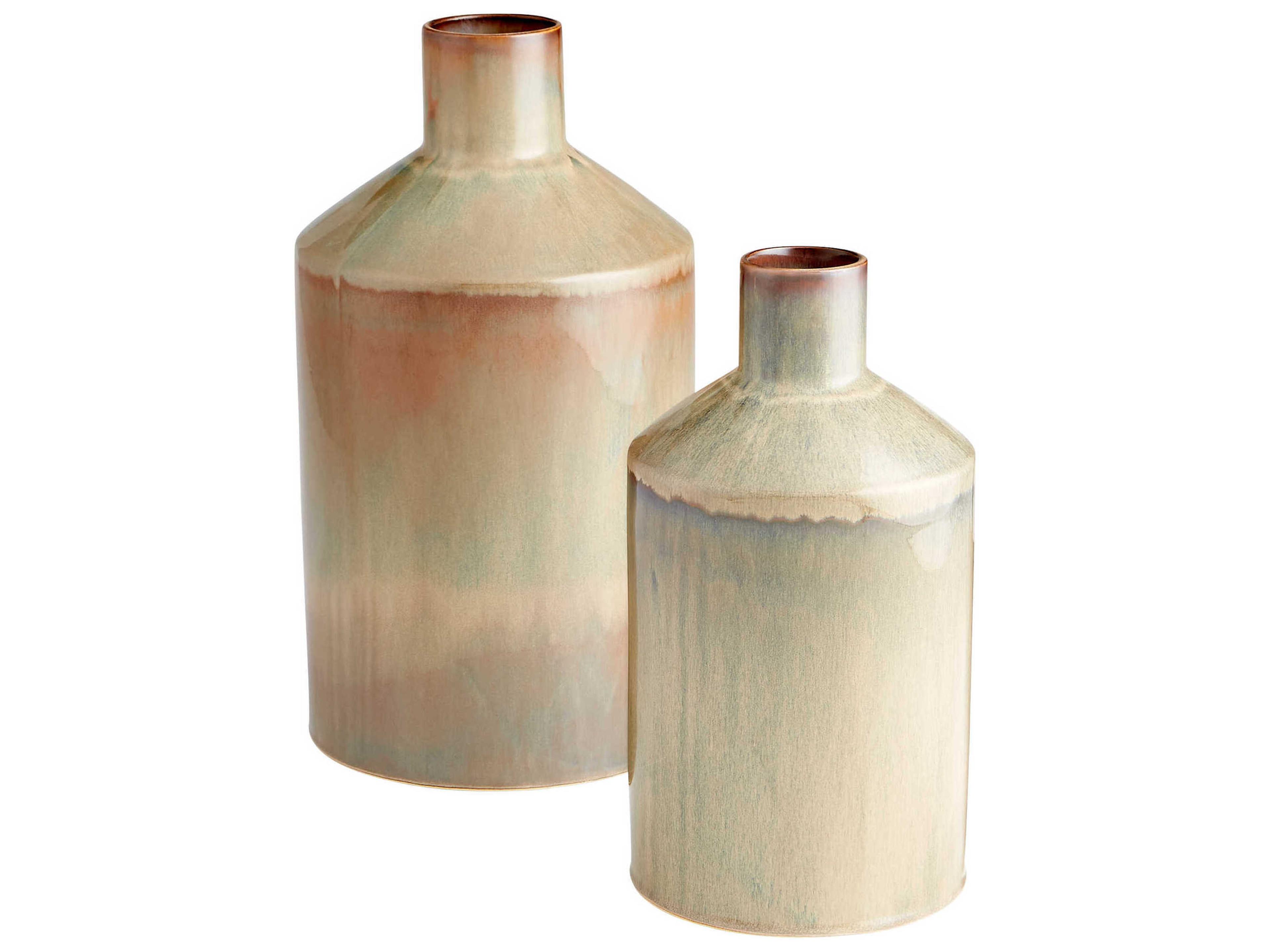 Cyan Design Olive Glaze Marbled Vase