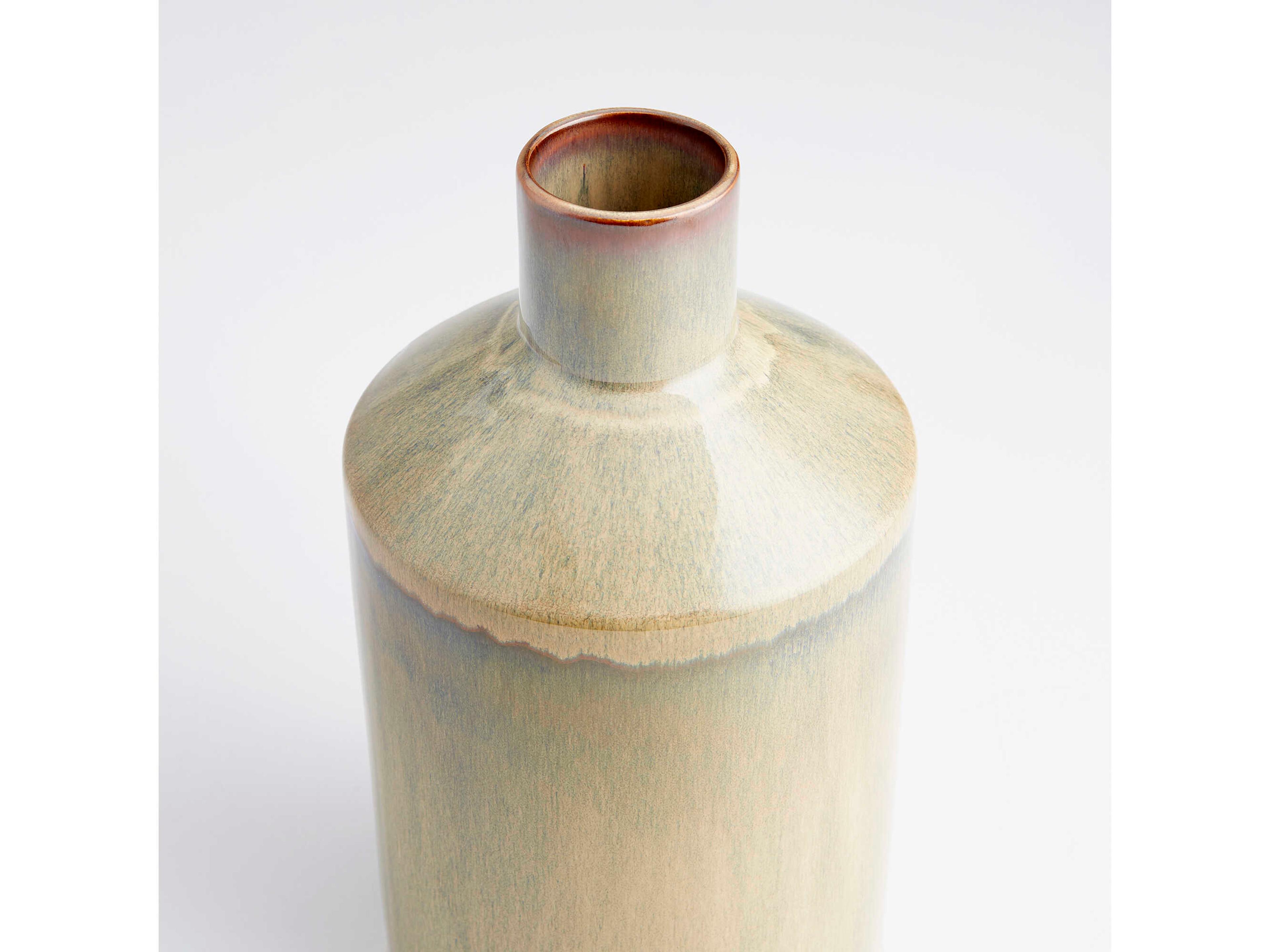 Cyan Design Olive Glaze Marbled Vase