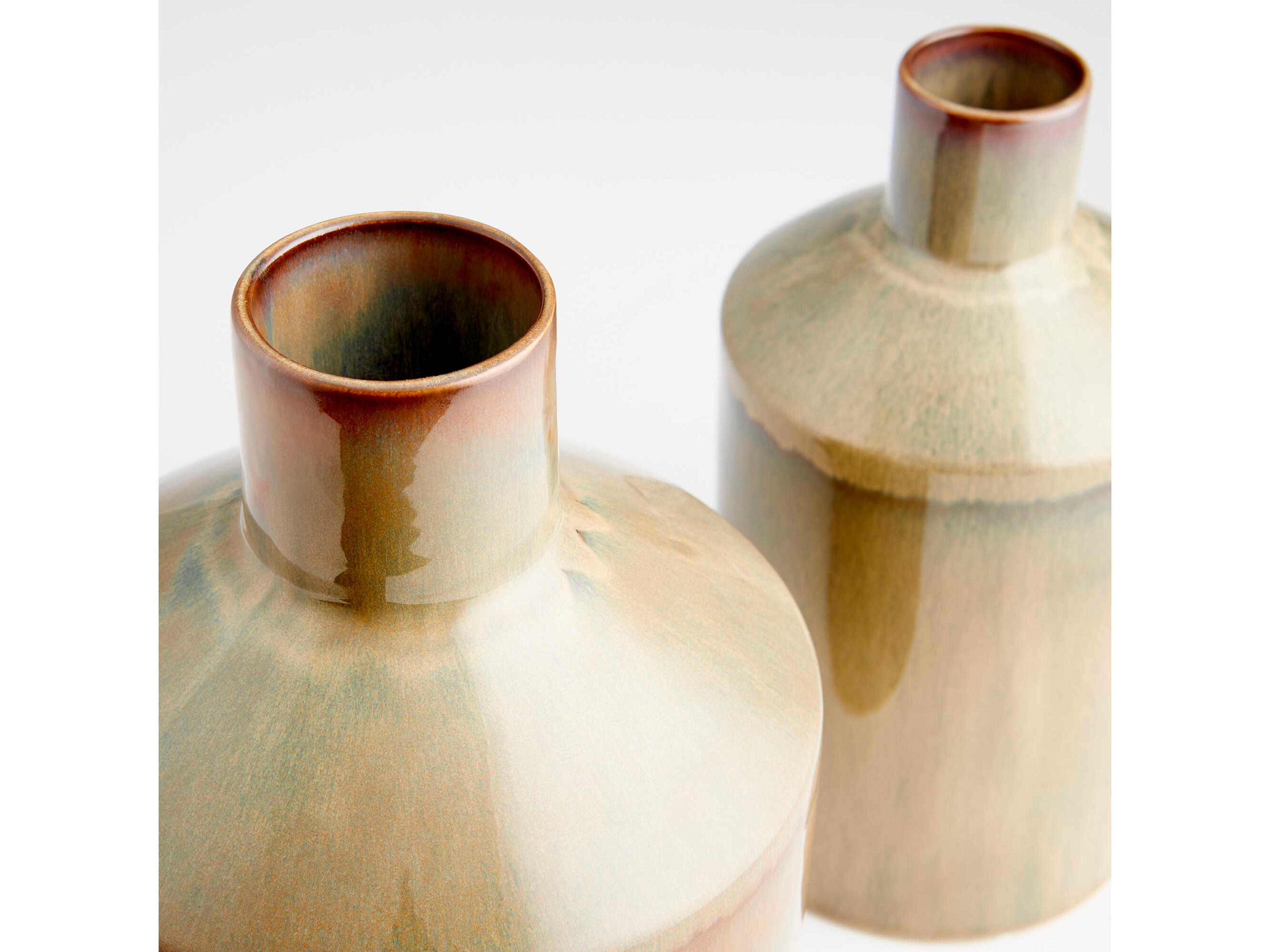 Cyan Design Olive Glaze Marbled Vase