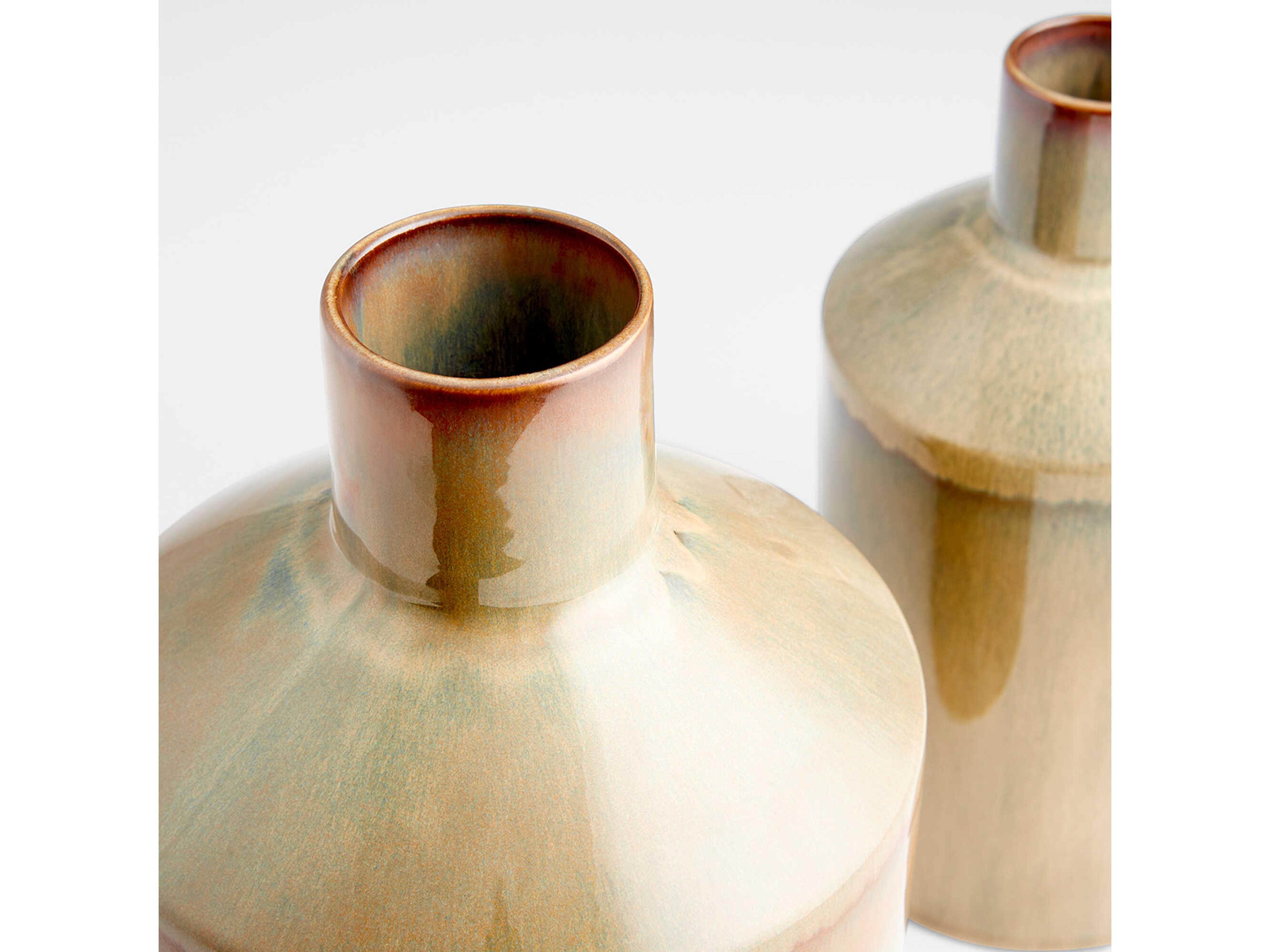 Cyan Design Olive Glaze Marbled Vase