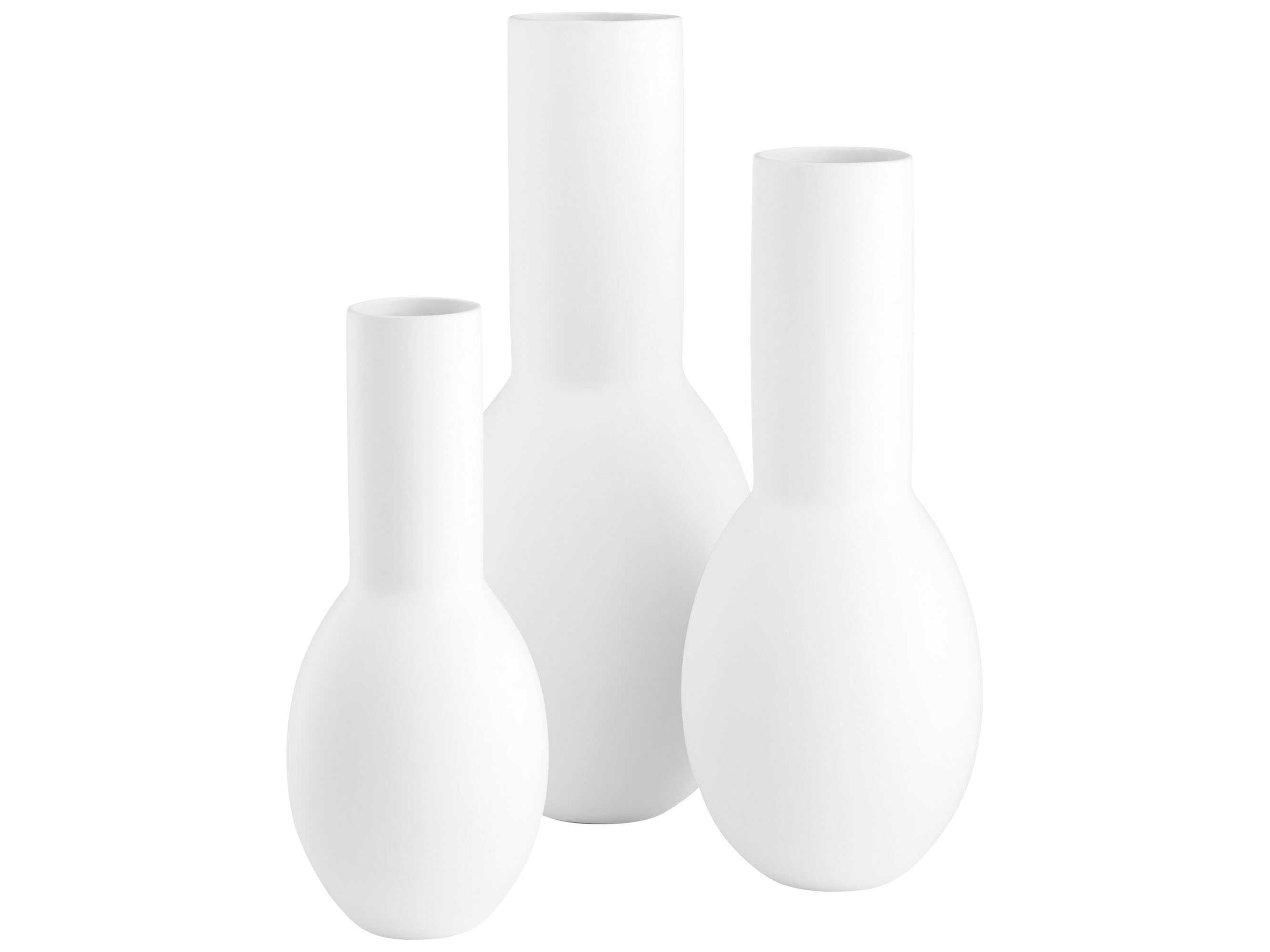 Cyan Design Matte White Impressive Impression Vase