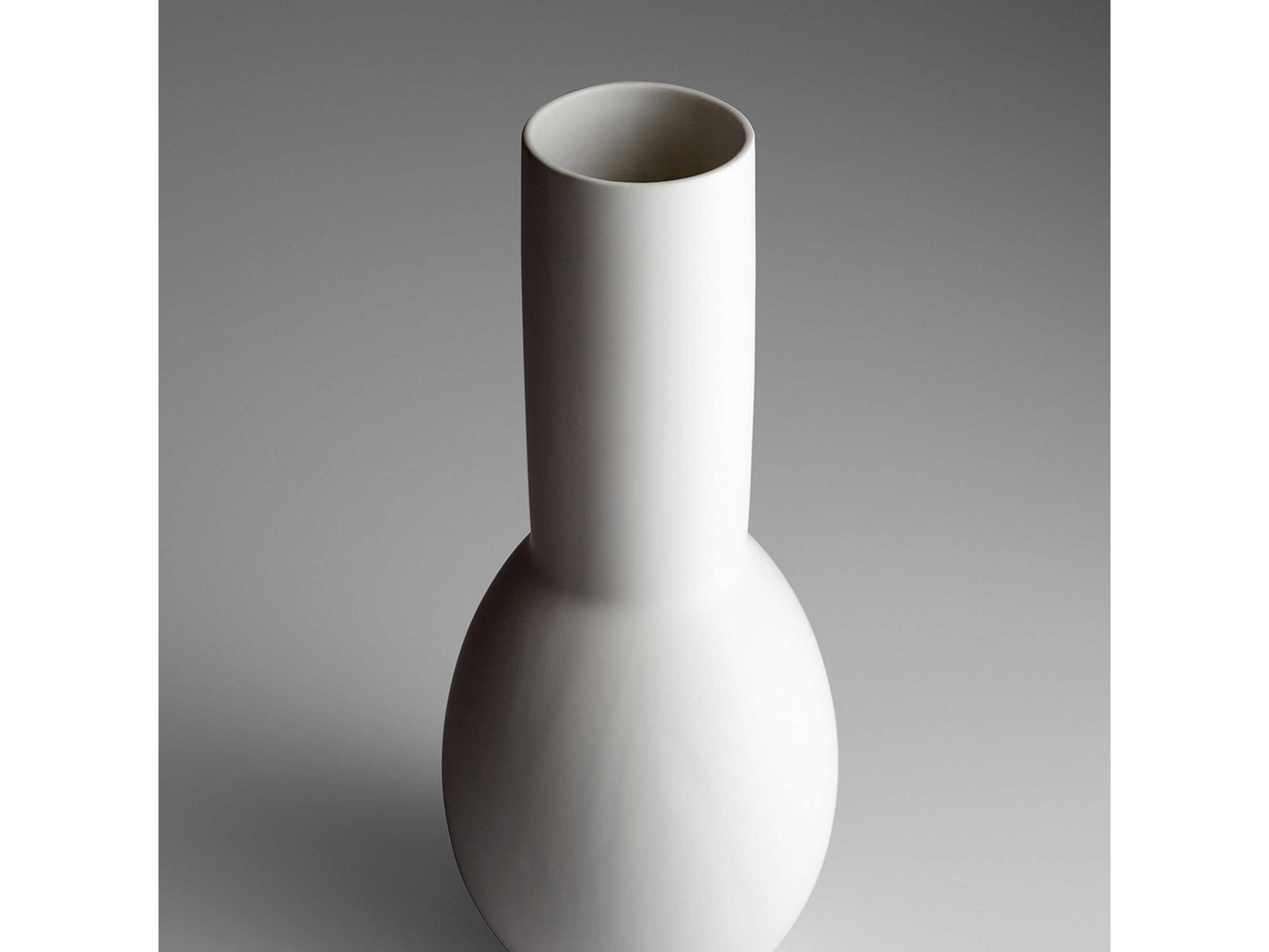Cyan Design Matte White Impressive Impression Vase
