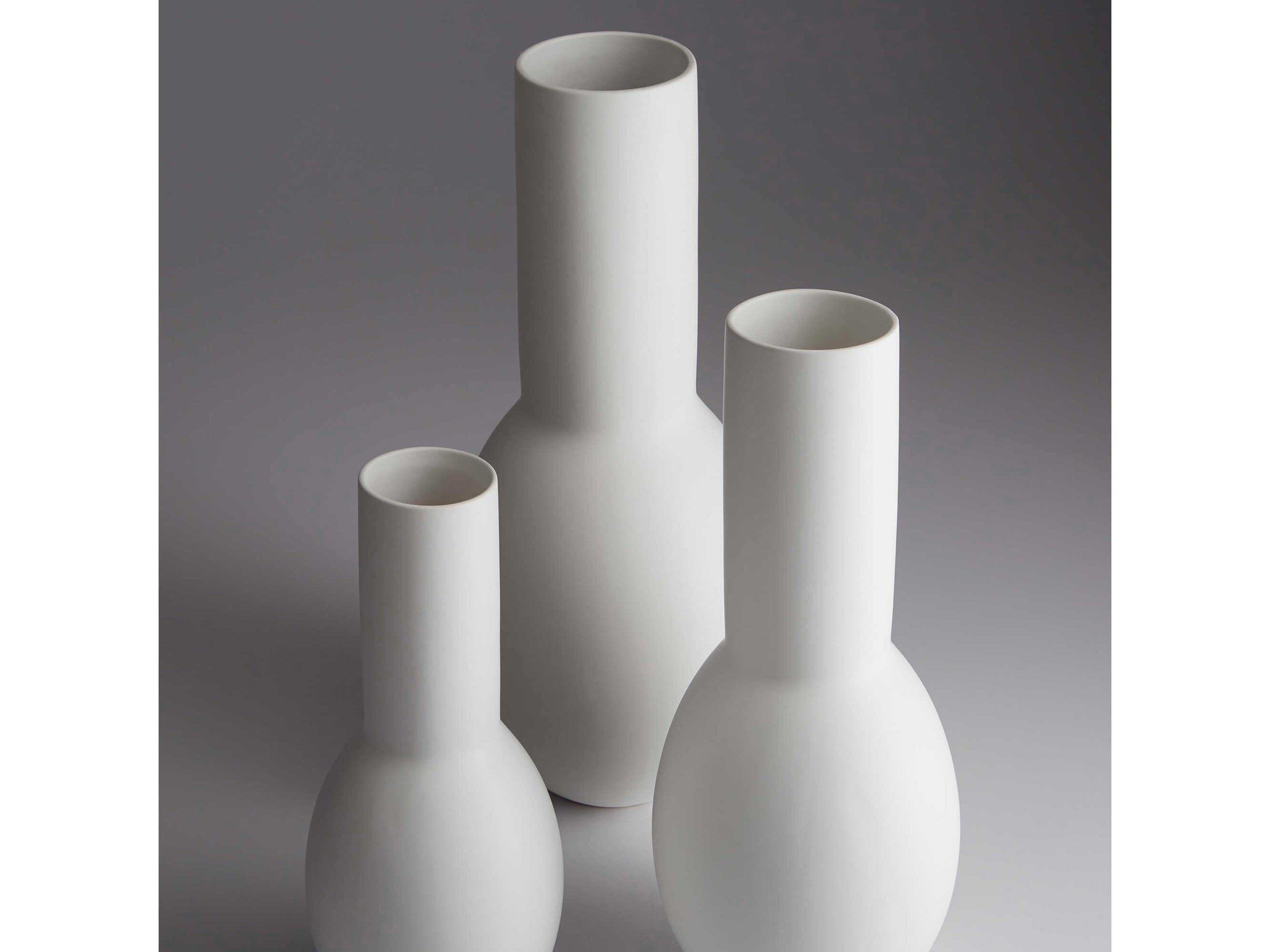 Cyan Design Matte White Impressive Impression Vase