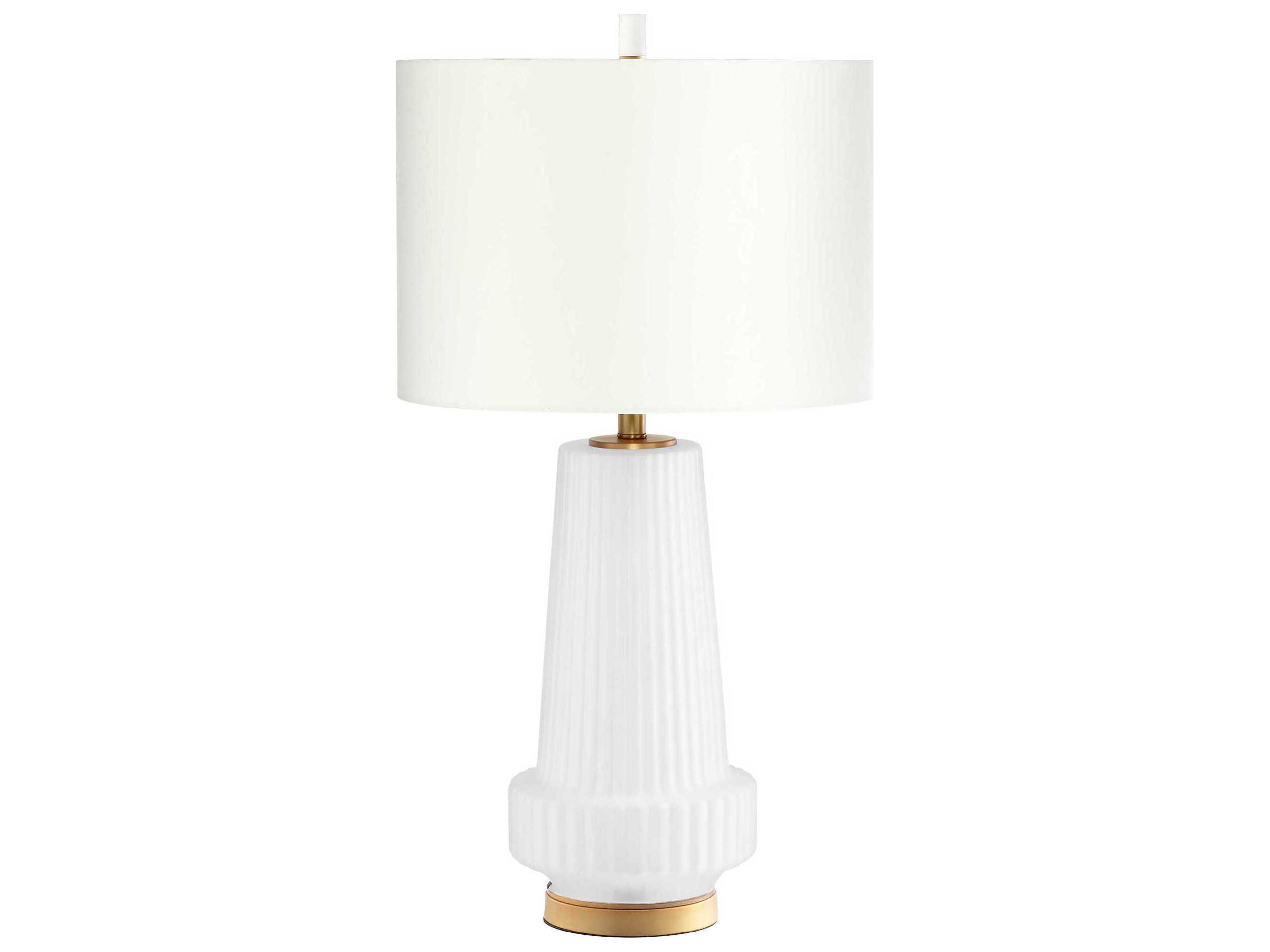 Mila Aged Brass White Buffet Lamp