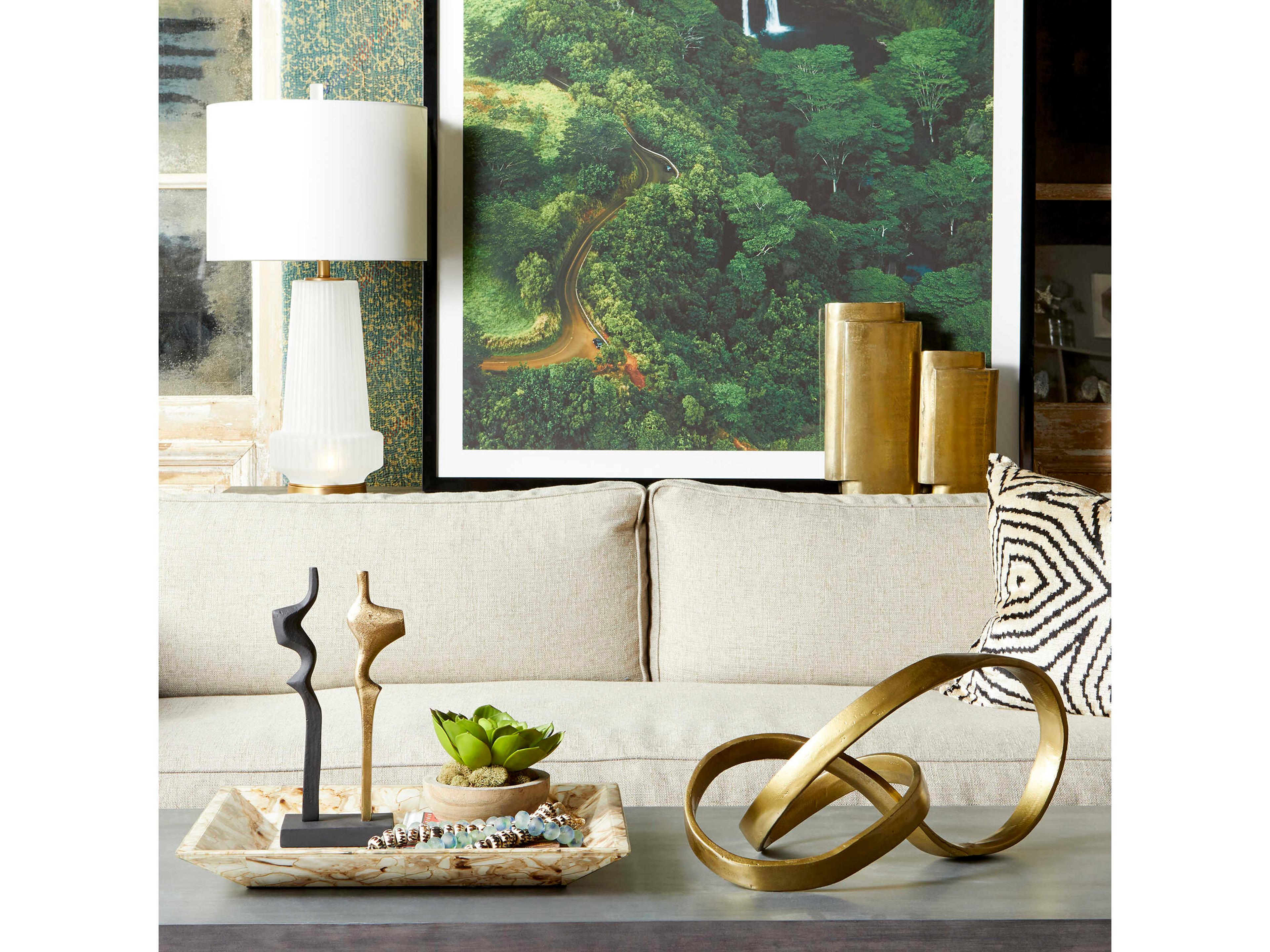 Cyan Design Mila Aged Brass White Buffet Lamp