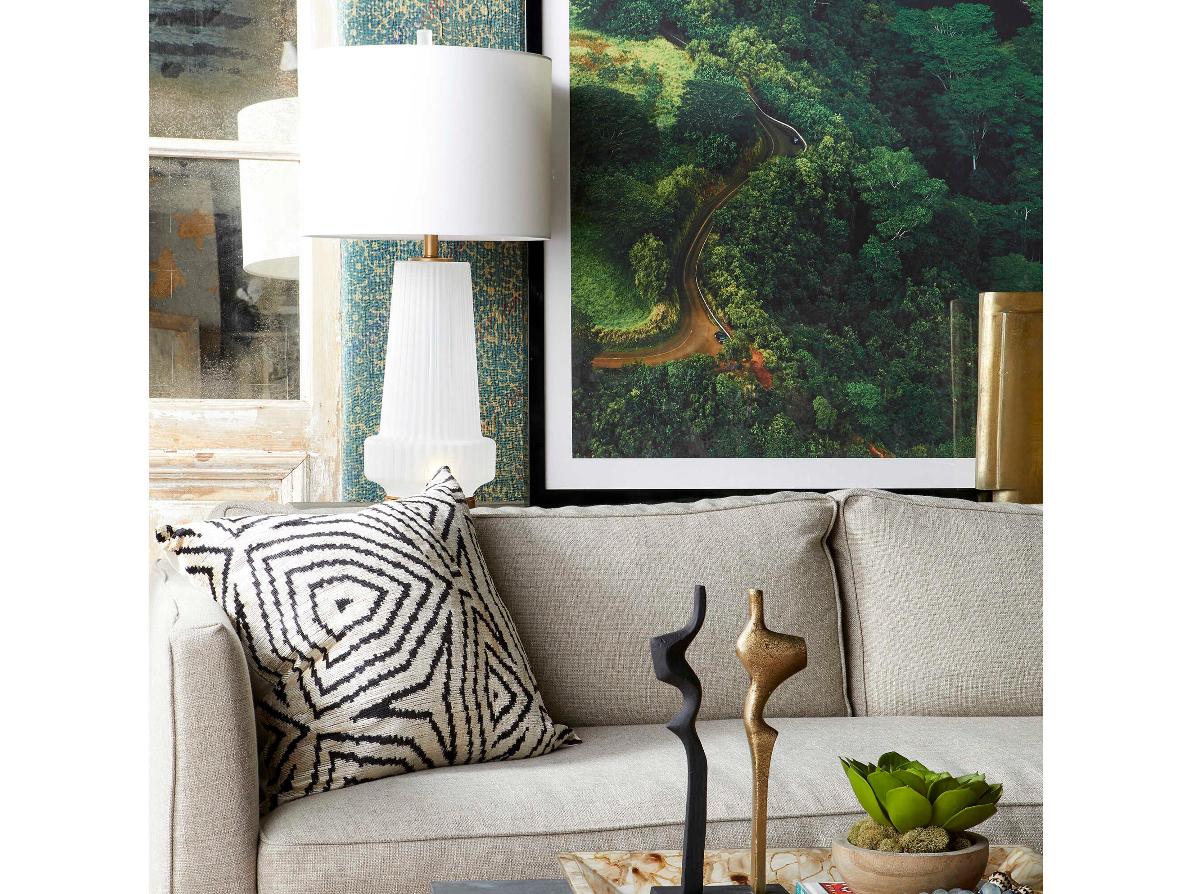 Cyan Design Mila Aged Brass White Buffet Lamp