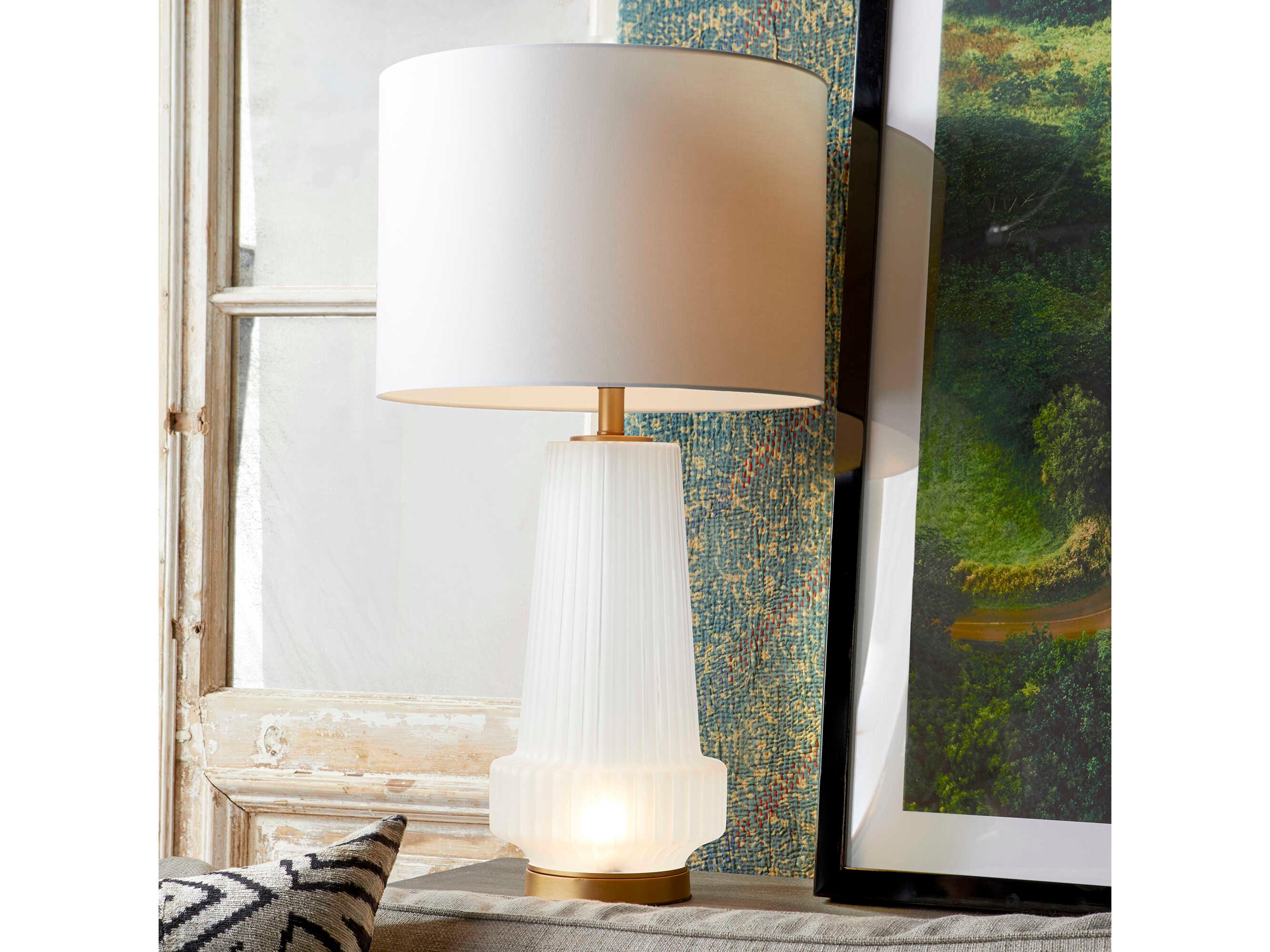 Cyan Design Mila Aged Brass White Buffet Lamp