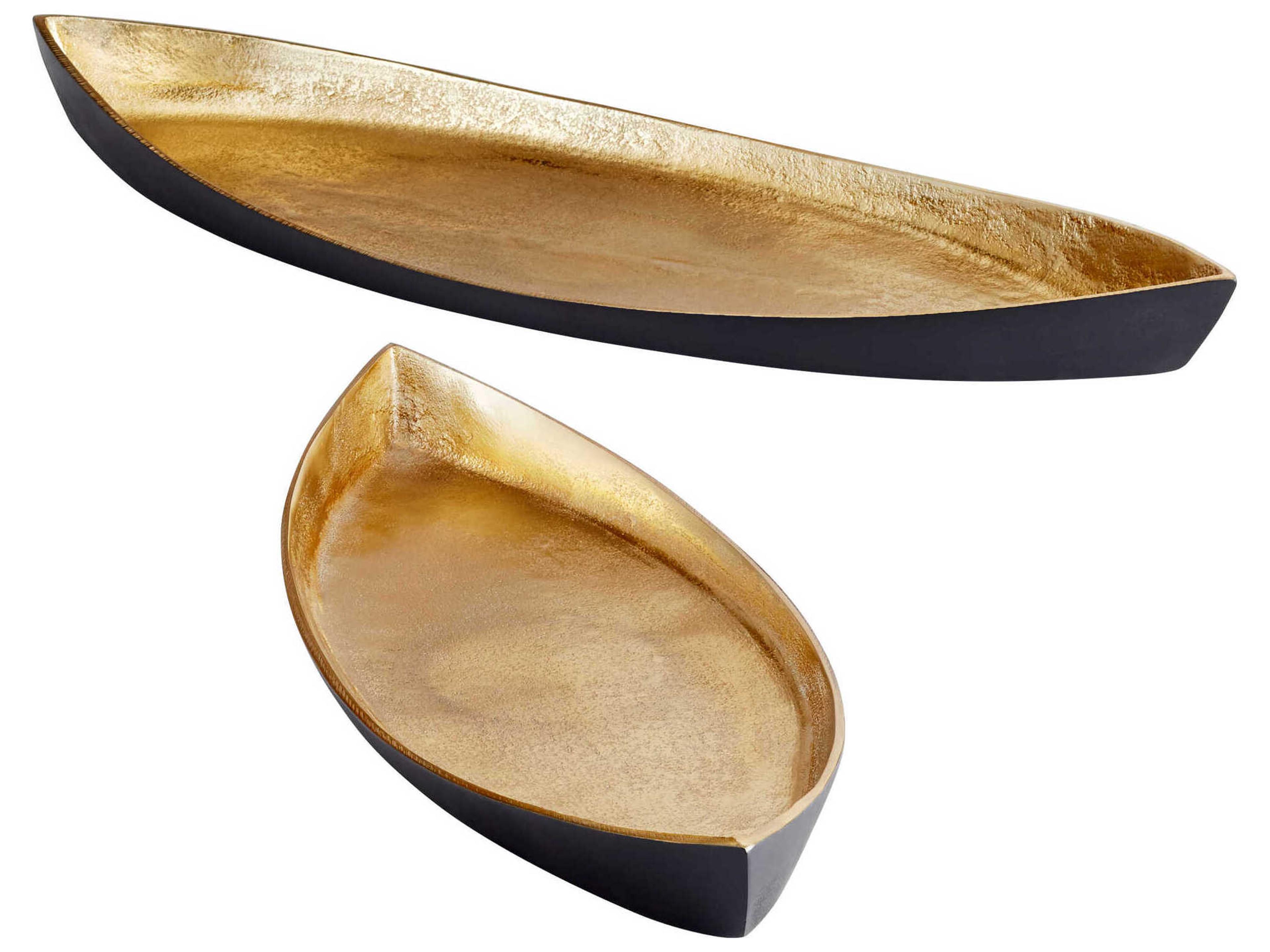 Cyan Design Matt Black Gold Alumbrar Serving Tray