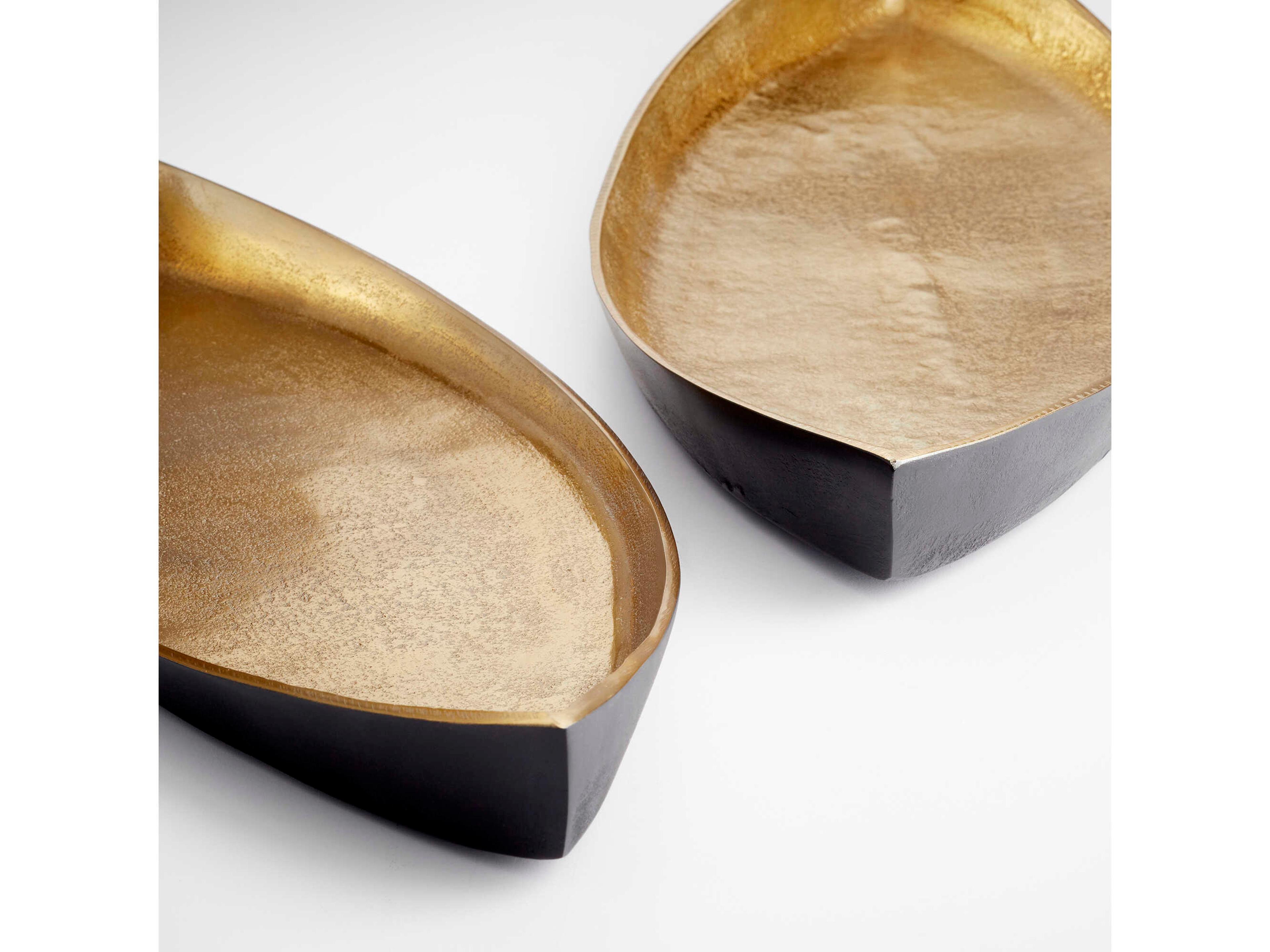 Cyan Design Matt Black Gold Alumbrar Serving Tray